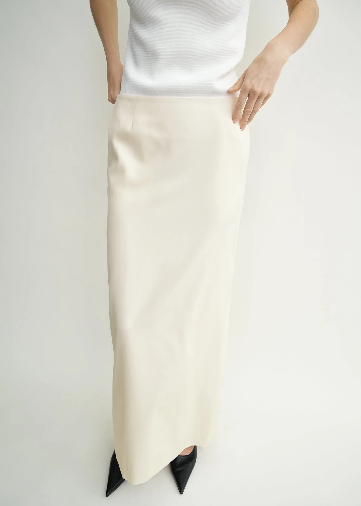 Light wool skirt ecru sold by Toteme product image thumbnail 4