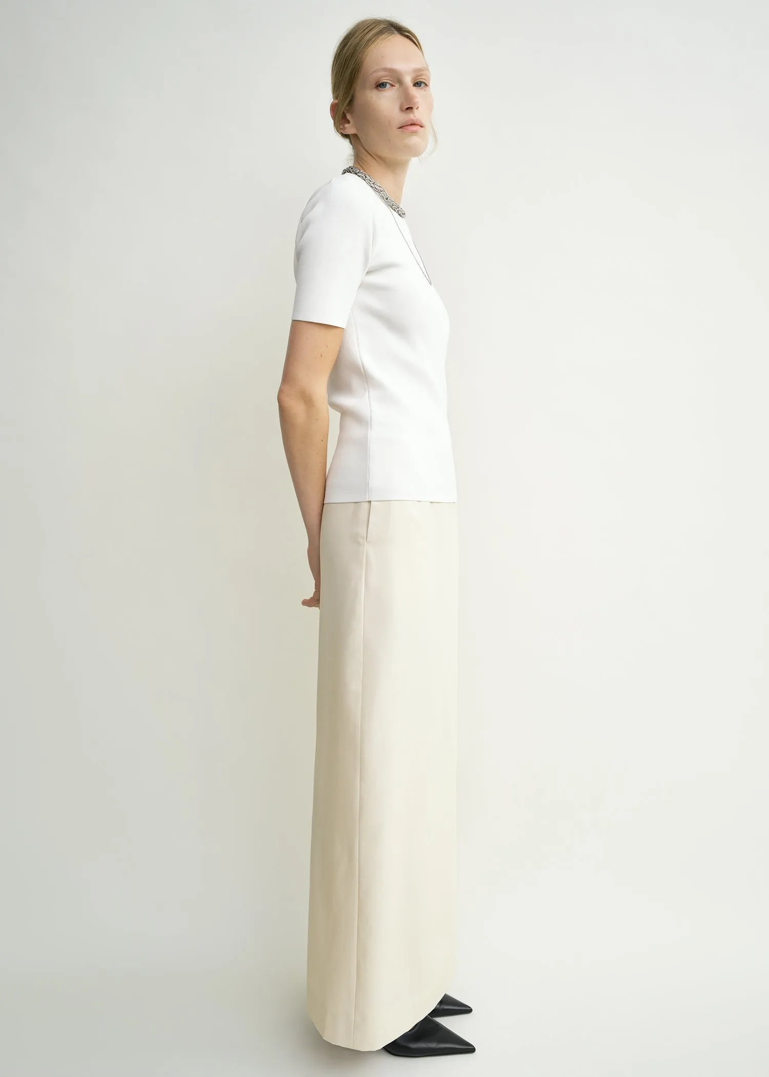 Light wool skirt ecru sold by Toteme product image thumbnail 2