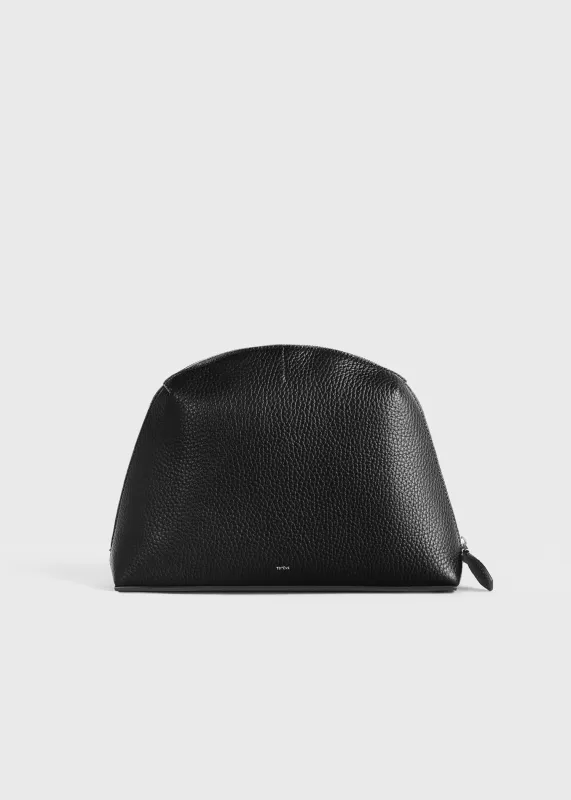 Medium grained-leather day pouch black sold by Toteme