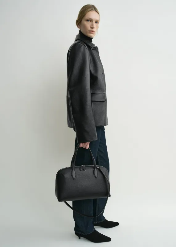 Grained leather jacket black sold by Toteme