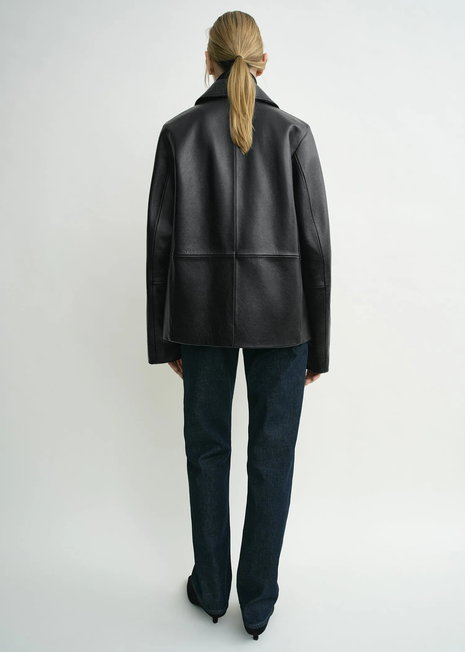 Grained leather jacket black sold by Toteme product image thumbnail 2