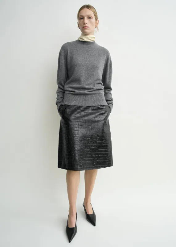Classic cashmere crew knit mid grey sold by Toteme