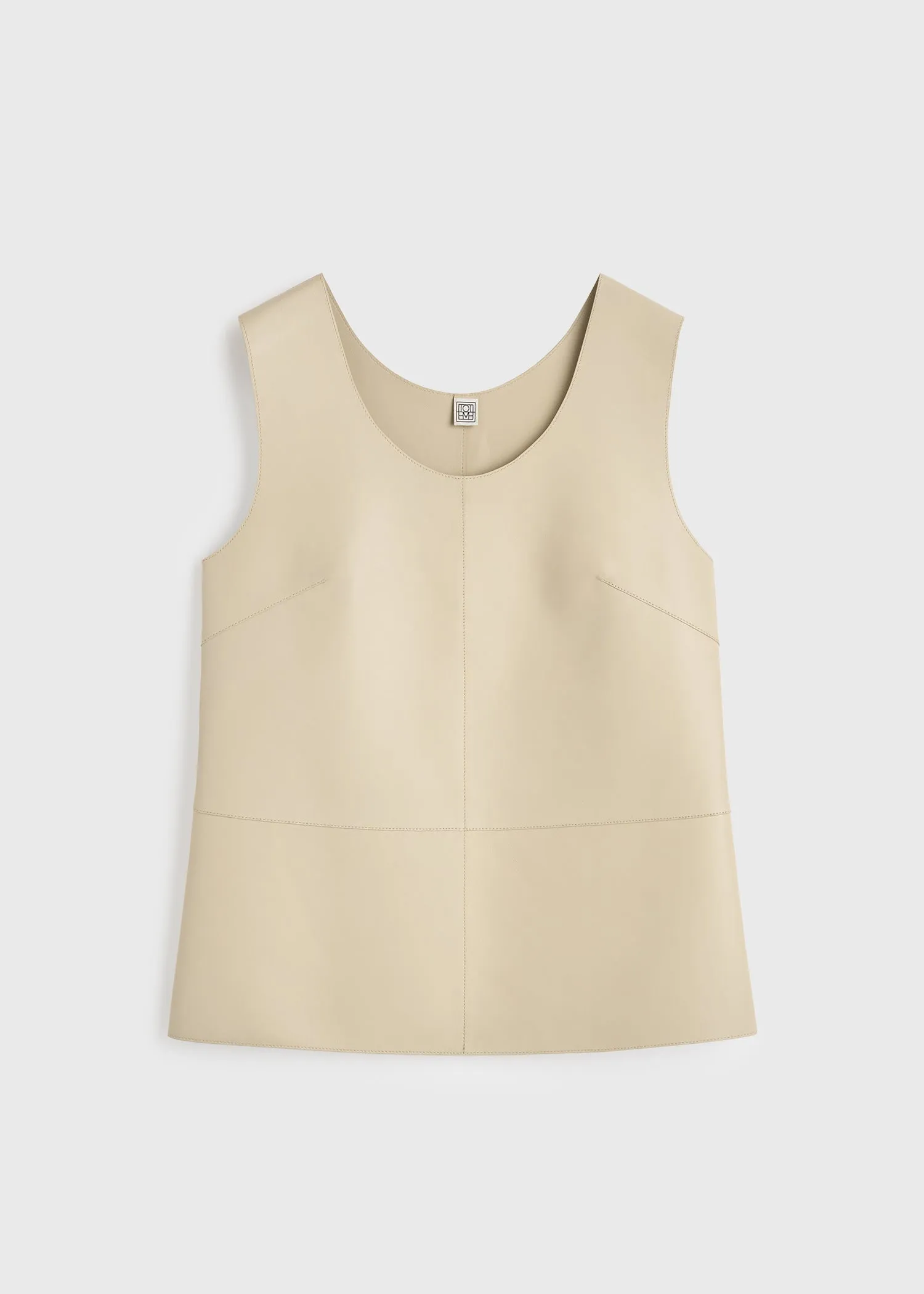 Scoop-neck leather top sand sold by Toteme product image thumbnail 5