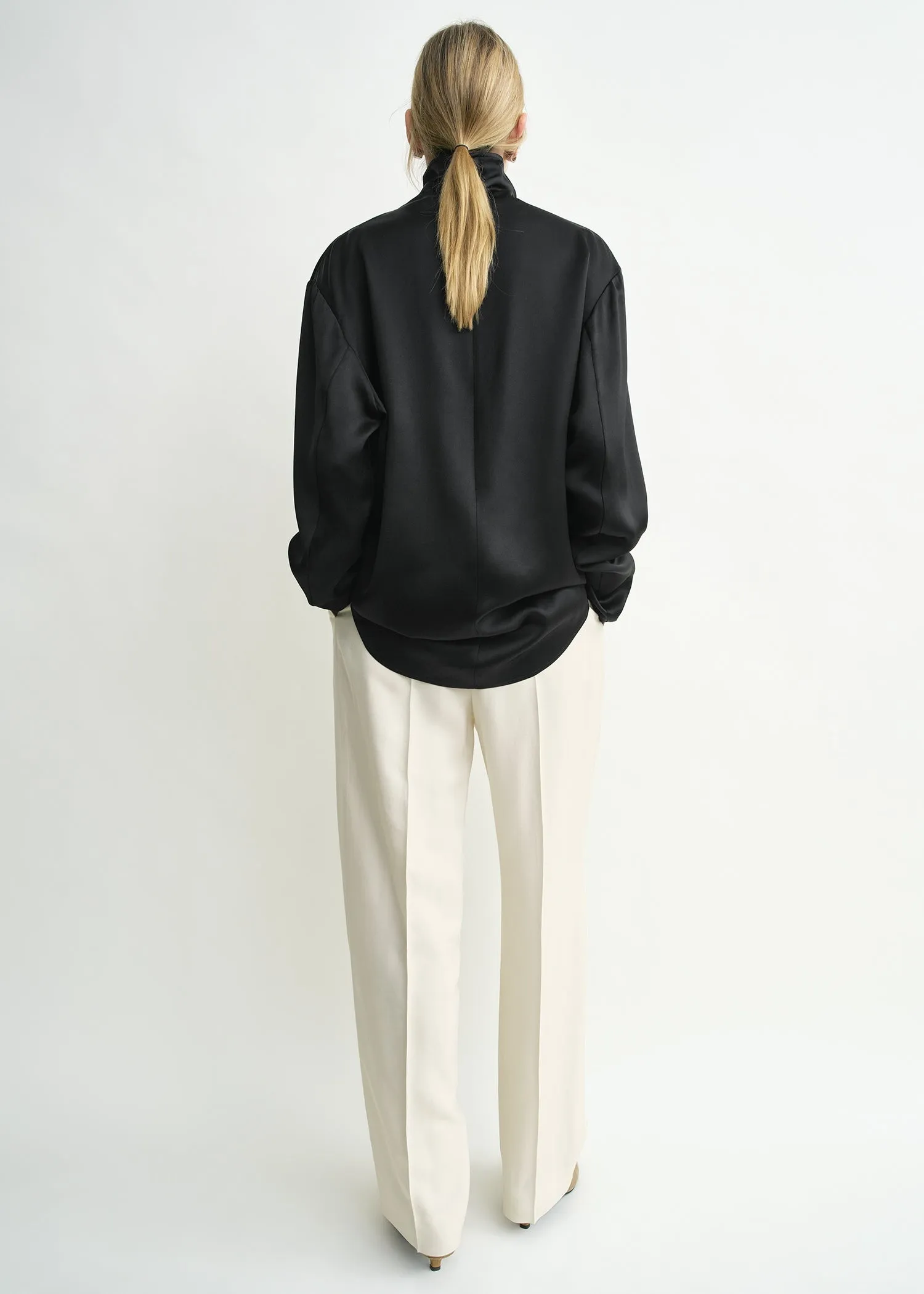 Slouch-neck blouse black sold by Toteme product image thumbnail 3