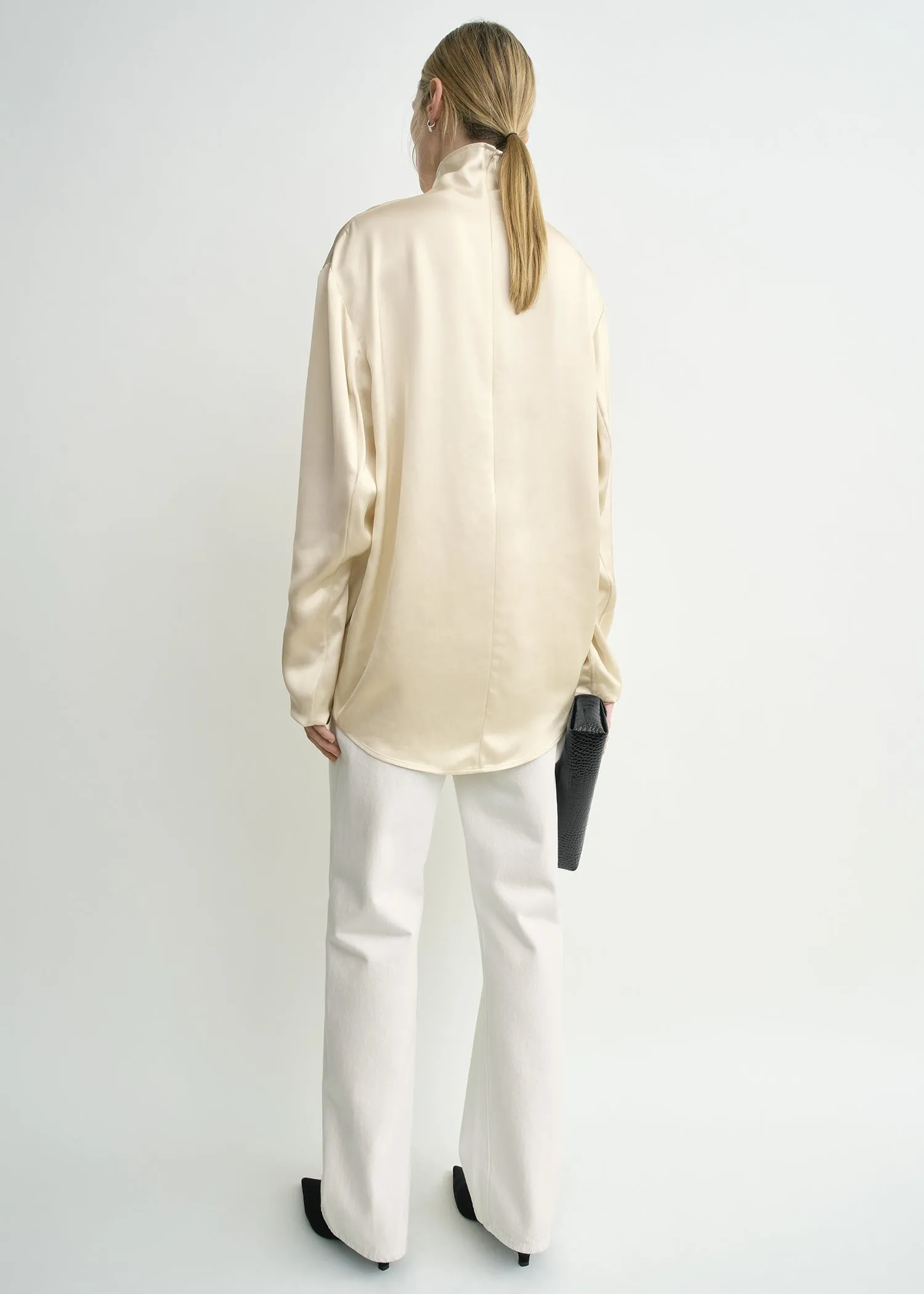 Slouch-neck blouse ecru sold by Toteme product image thumbnail 3