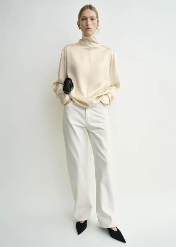 Slouch-neck blouse ecru sold by Toteme