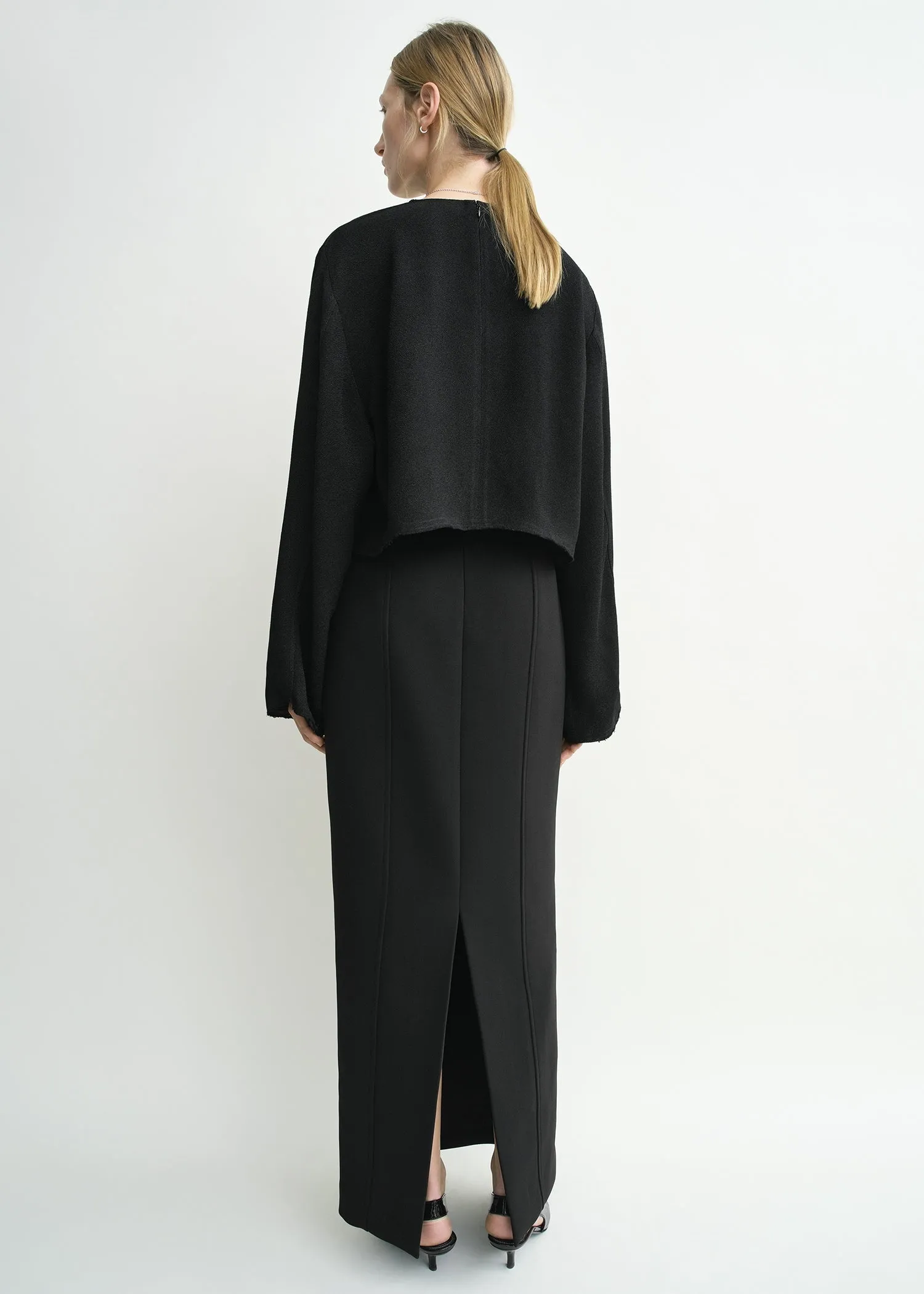 Cropped sablé blouse black sold by Toteme product image thumbnail 3