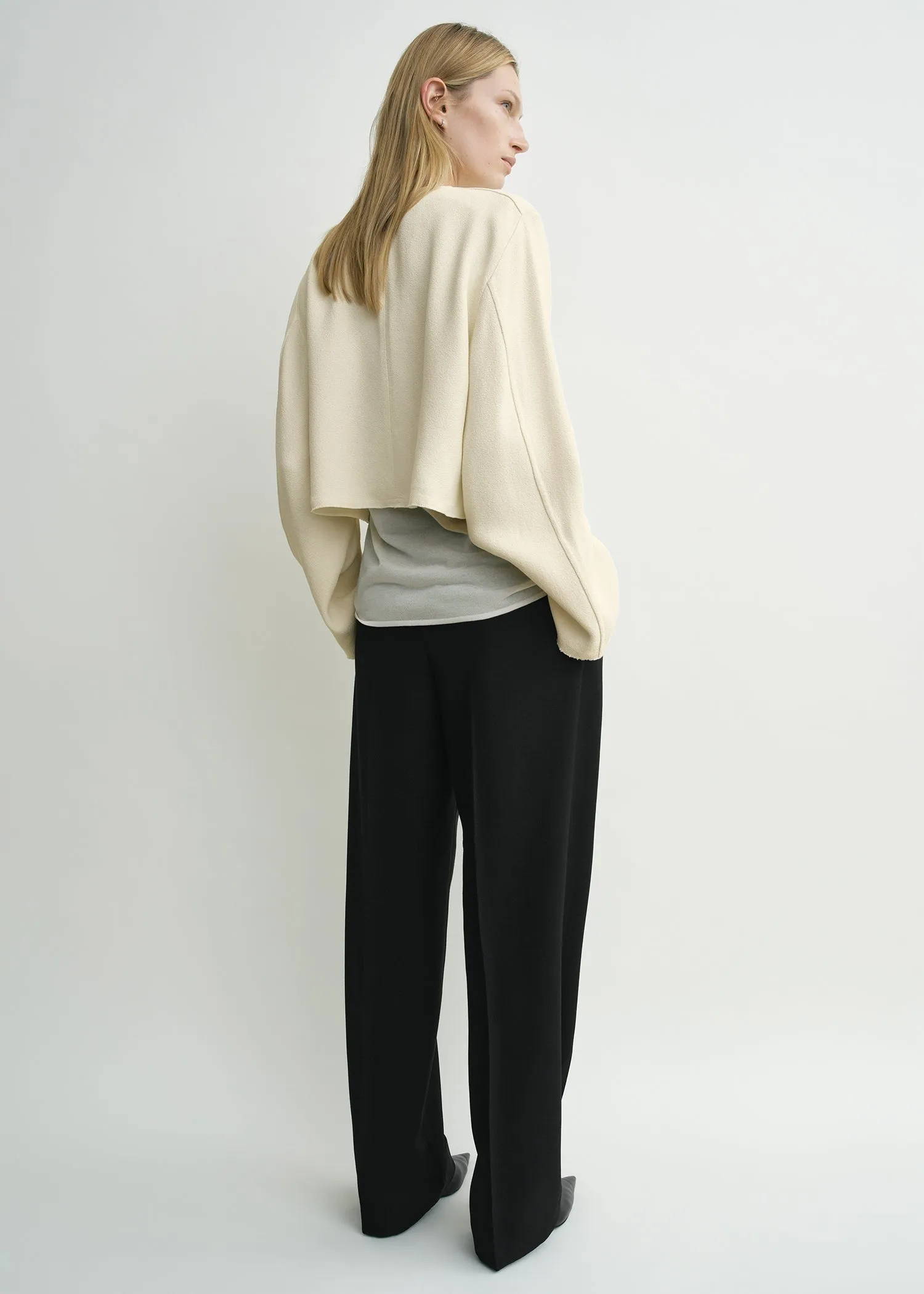 Cropped sablé blouse macadamia sold by Toteme product image thumbnail 3