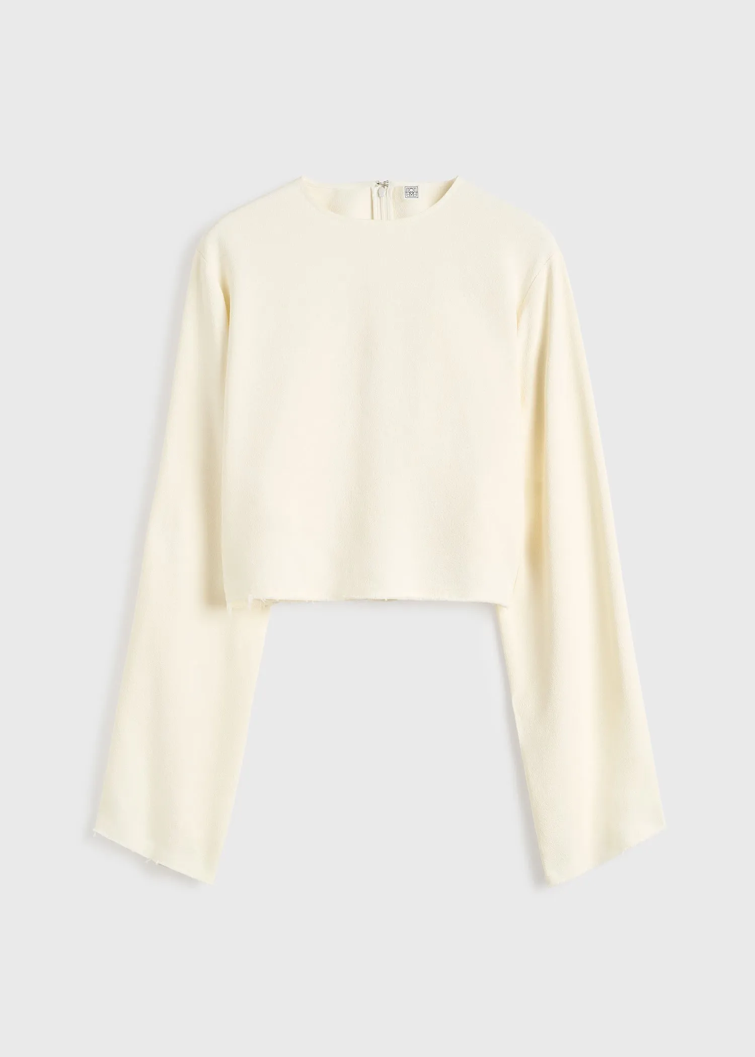 Cropped sablé blouse macadamia sold by Toteme product image thumbnail 5