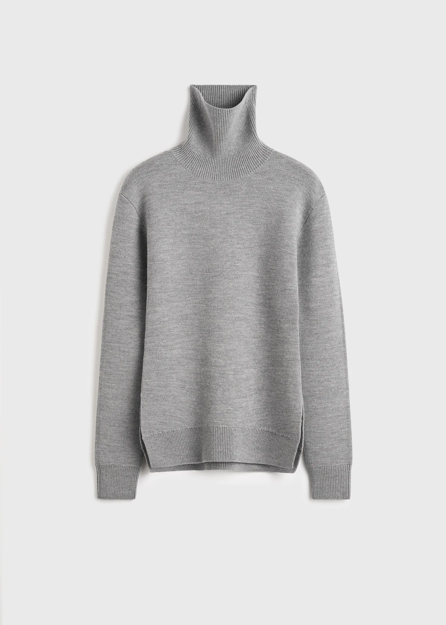 High-neck double knit pale grey sold by Toteme product image thumbnail 5