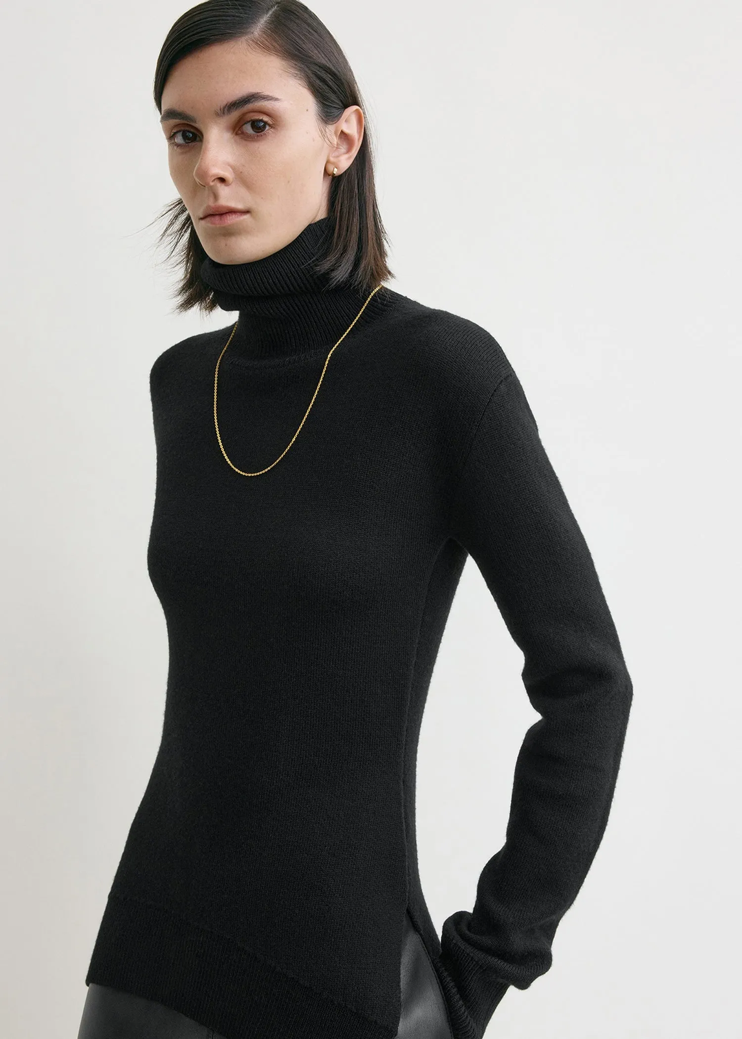 High-neck double knit black sold by Toteme product image thumbnail 4