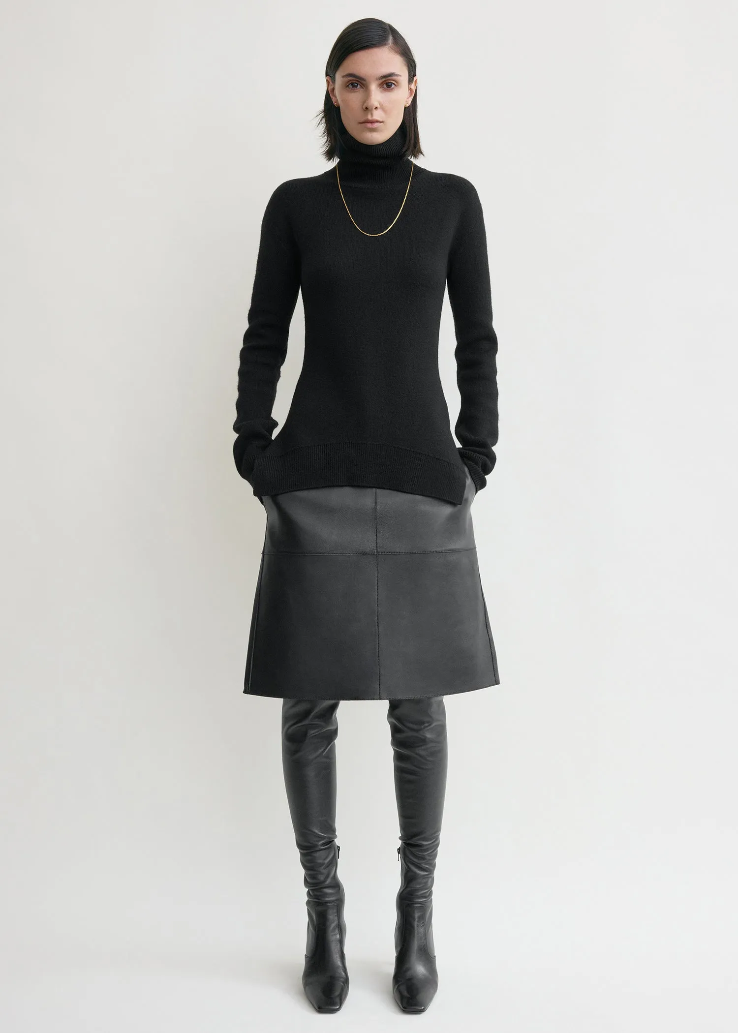 High-neck double knit black sold by Toteme product image thumbnail 2