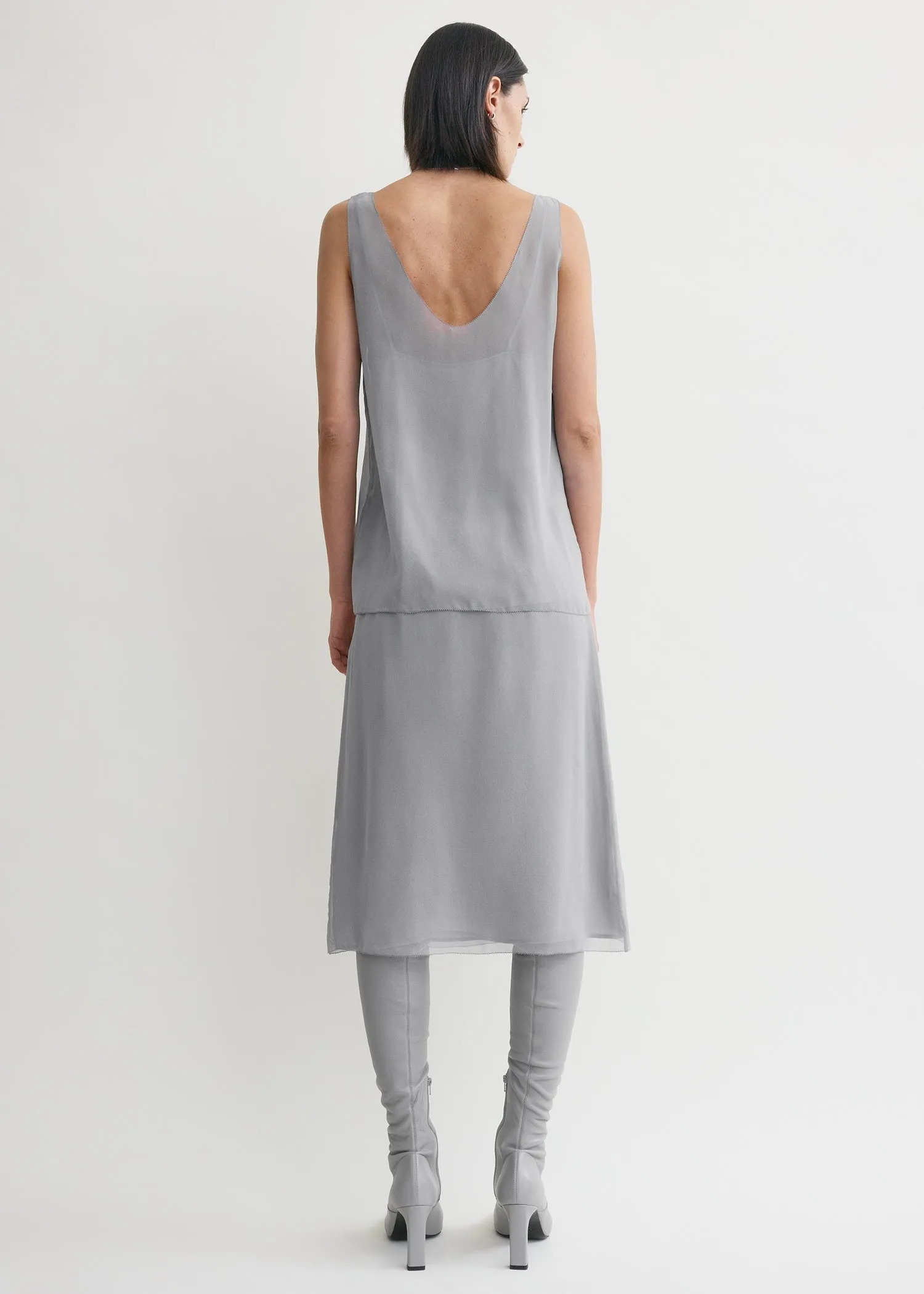 Chiffon slip top light grey sold by Toteme product image thumbnail 3