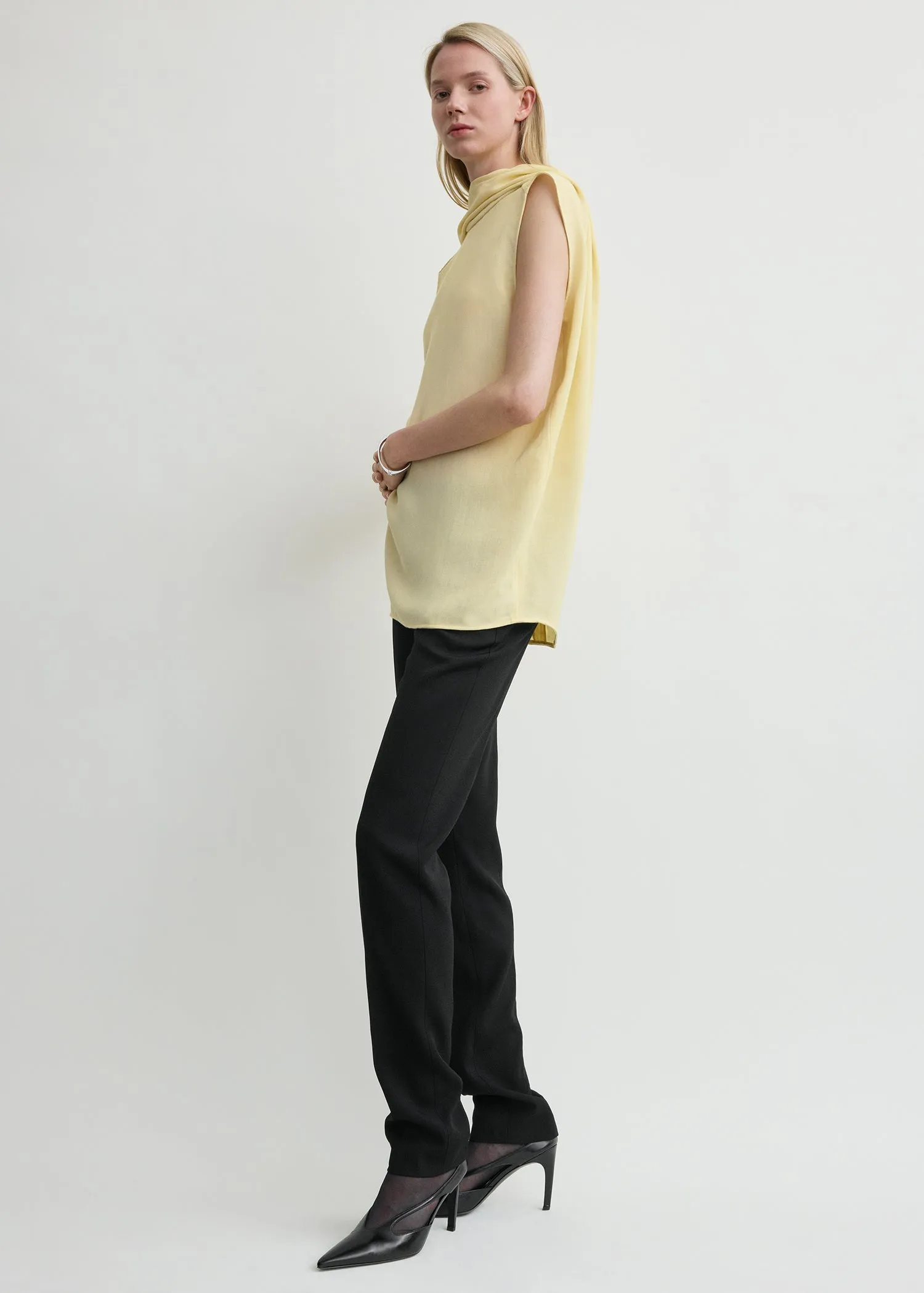 Cocoon cape blouse champagne sold by Toteme product image thumbnail 2
