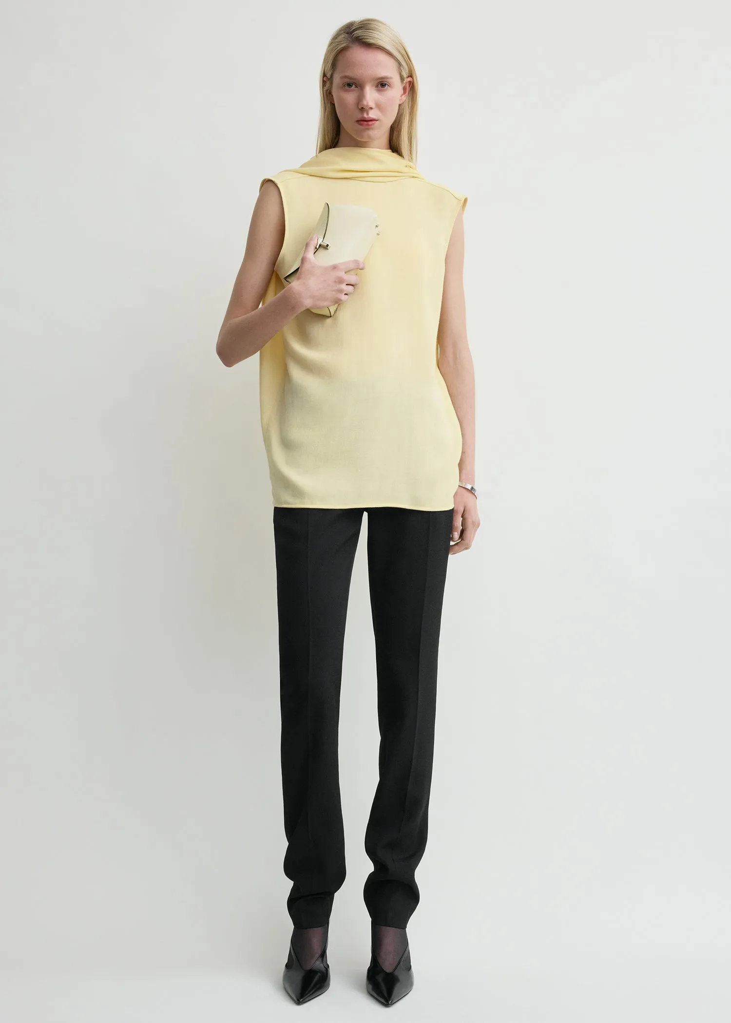 Cocoon cape blouse champagne sold by Toteme