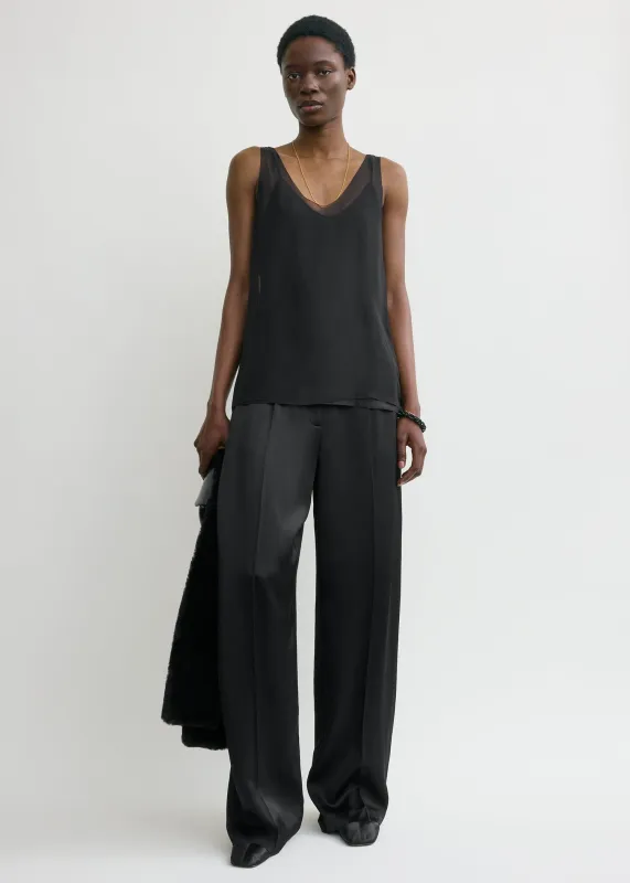 Chiffon slip top black sold by Toteme