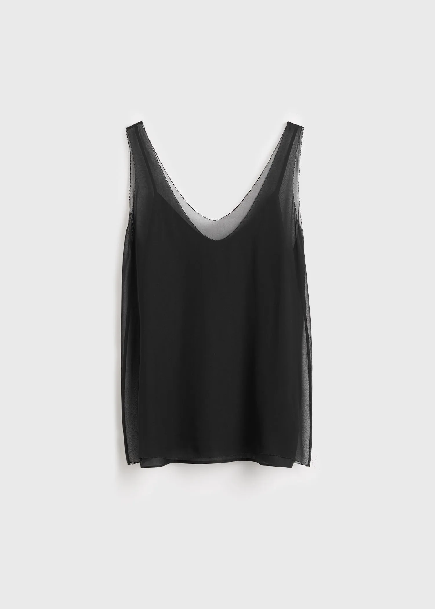 Chiffon slip top black sold by Toteme product image thumbnail 5
