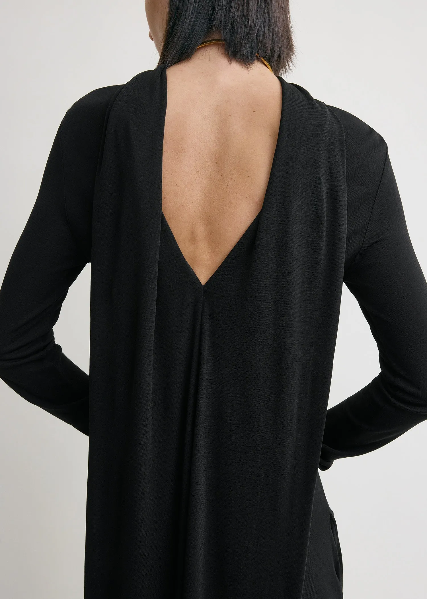 Cocoon cape dress black sold by Toteme product image thumbnail 5