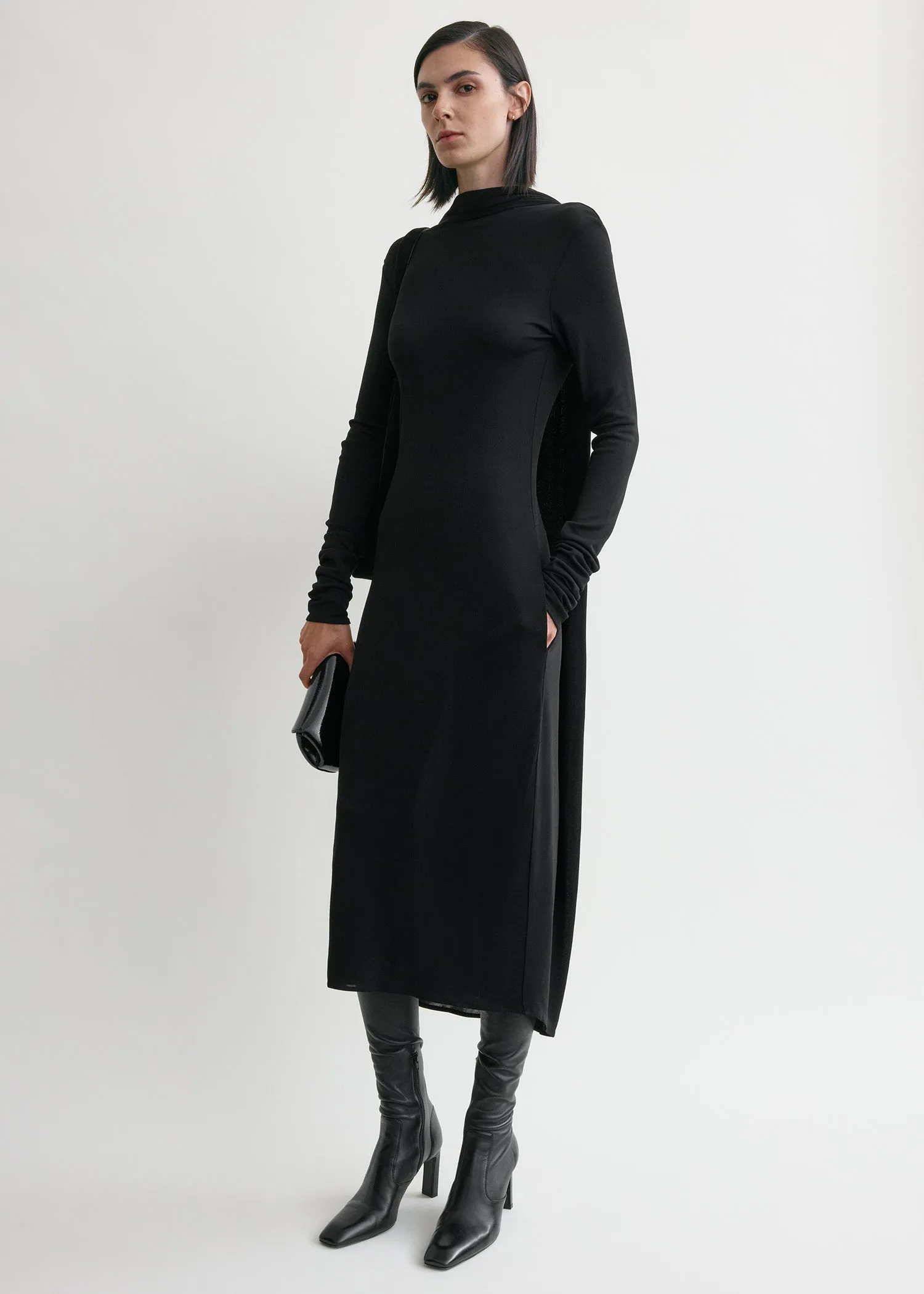 Cocoon cape dress black sold by Toteme product image thumbnail 2