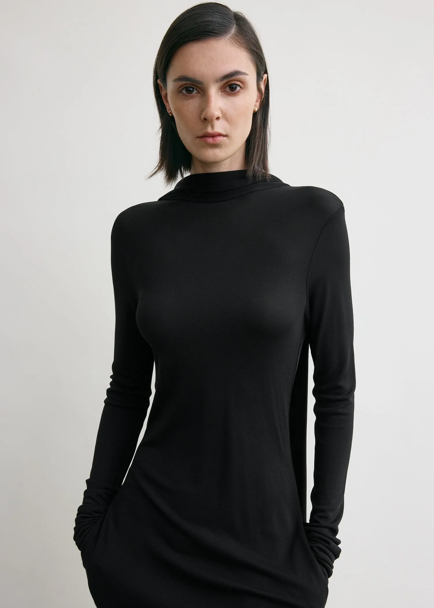 Cocoon cape dress black sold by Toteme product image thumbnail 4