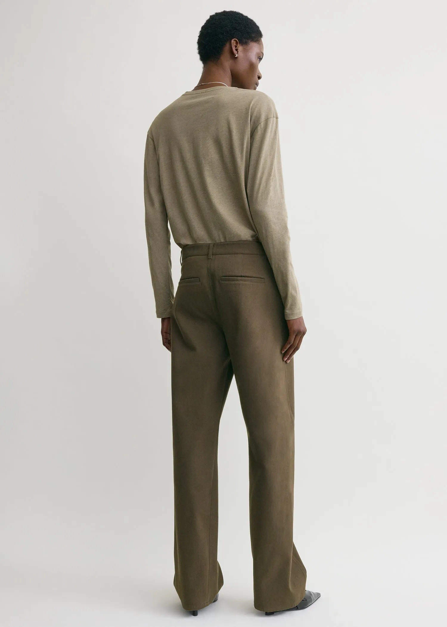 Relaxed twisted trousers pepper sold by Toteme product image thumbnail 3
