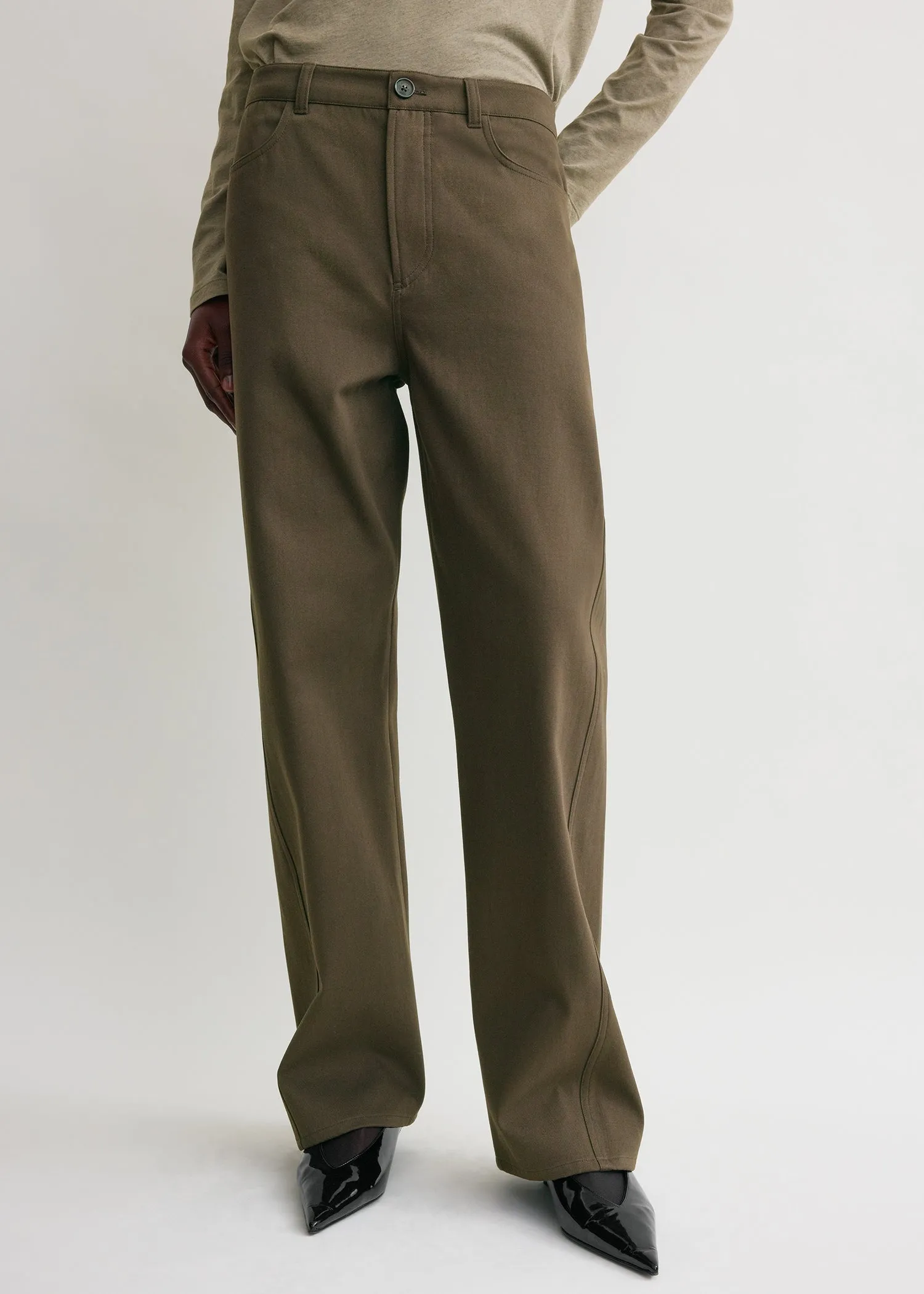 Relaxed twisted trousers pepper sold by Toteme product image thumbnail 4