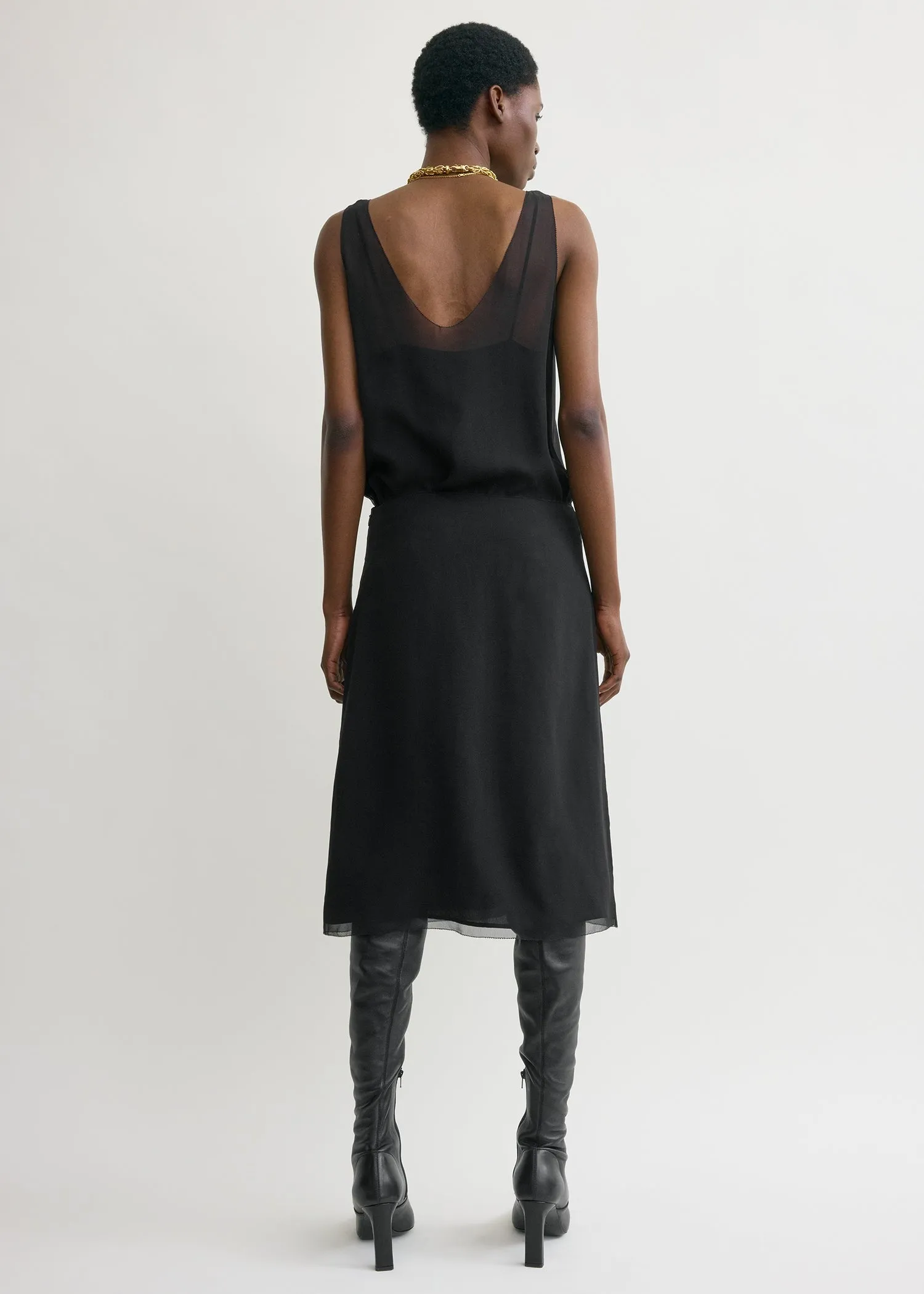 Chiffon slip skirt black sold by Toteme product image thumbnail 3