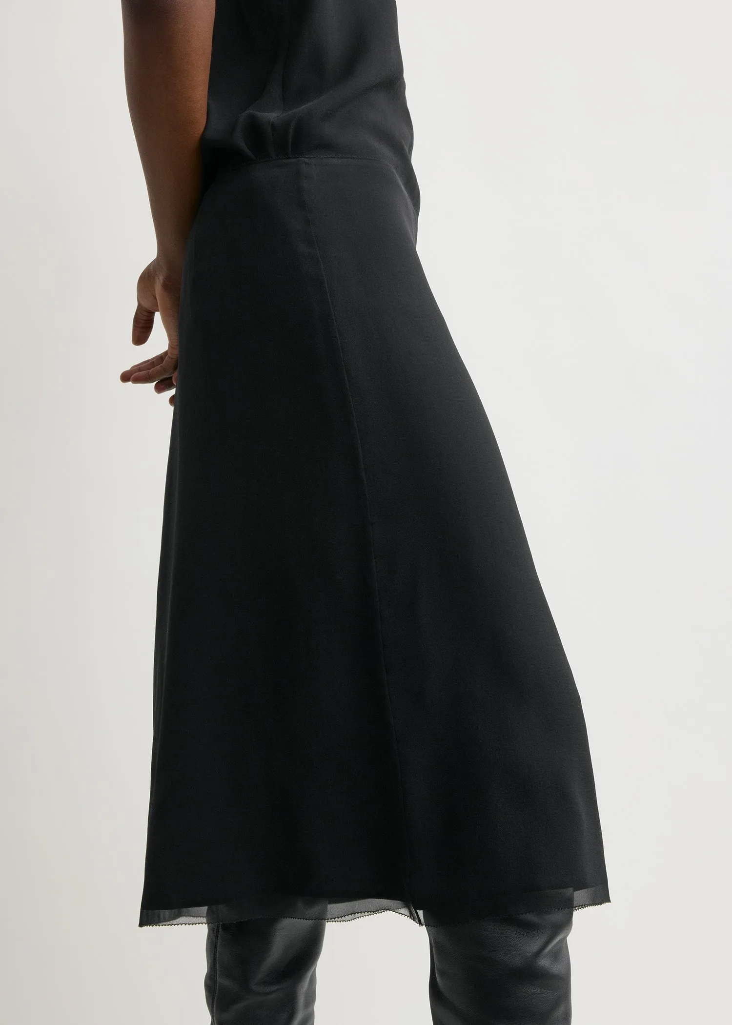 Chiffon slip skirt black sold by Toteme product image thumbnail 4