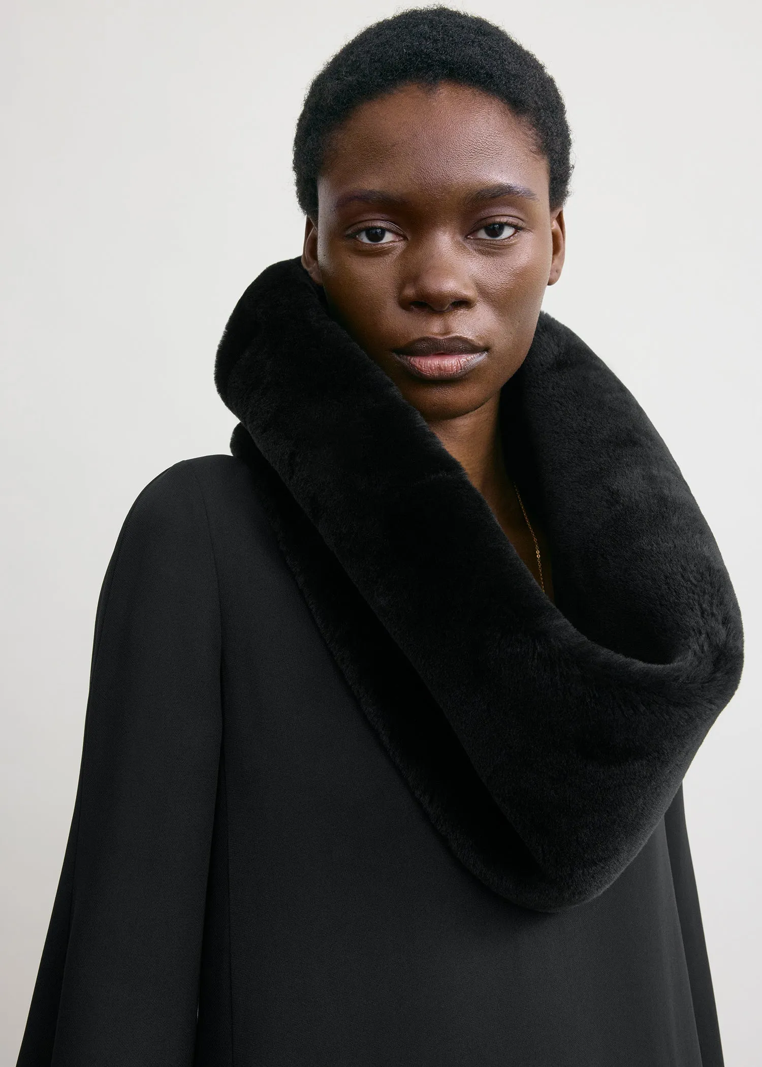 Plush shearling muff black sold by Toteme product image thumbnail 3