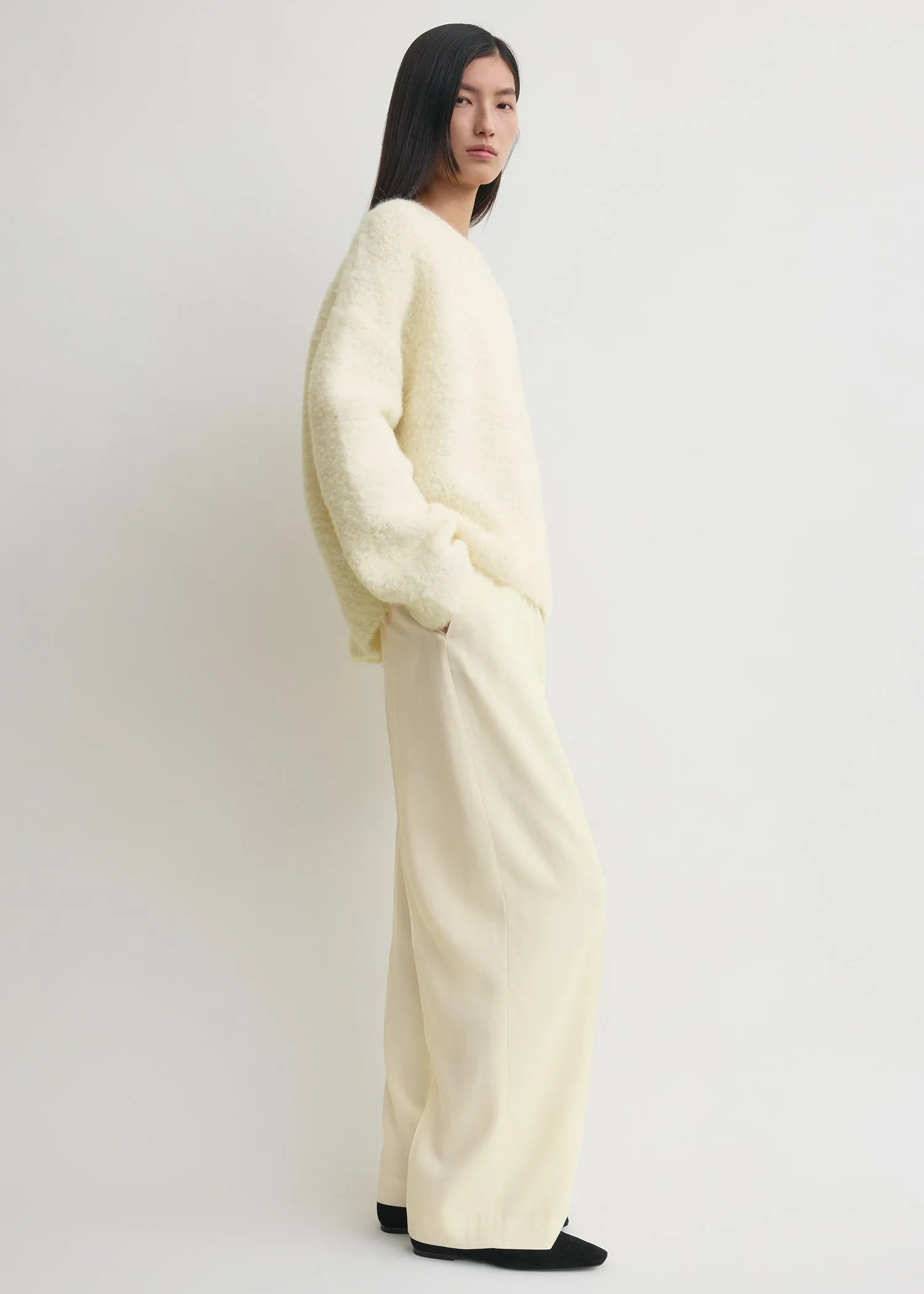 Boxy bouclé knit milk sold by Toteme product image thumbnail 2