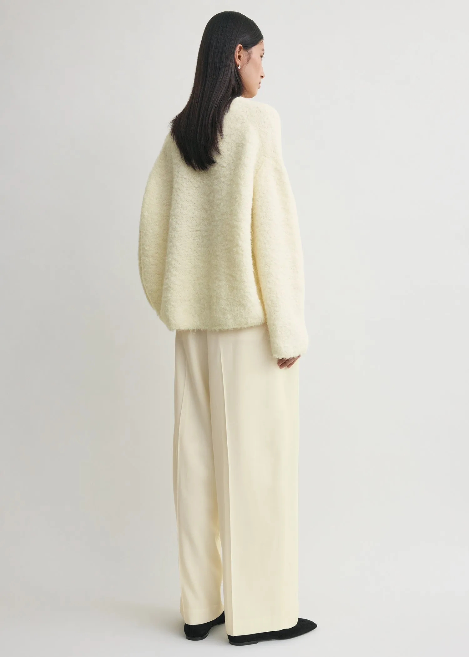 Boxy bouclé knit milk sold by Toteme product image thumbnail 3