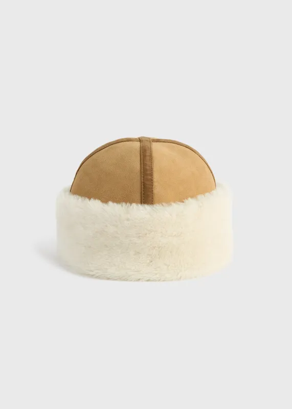 Shearling winter hat tan made by Toteme