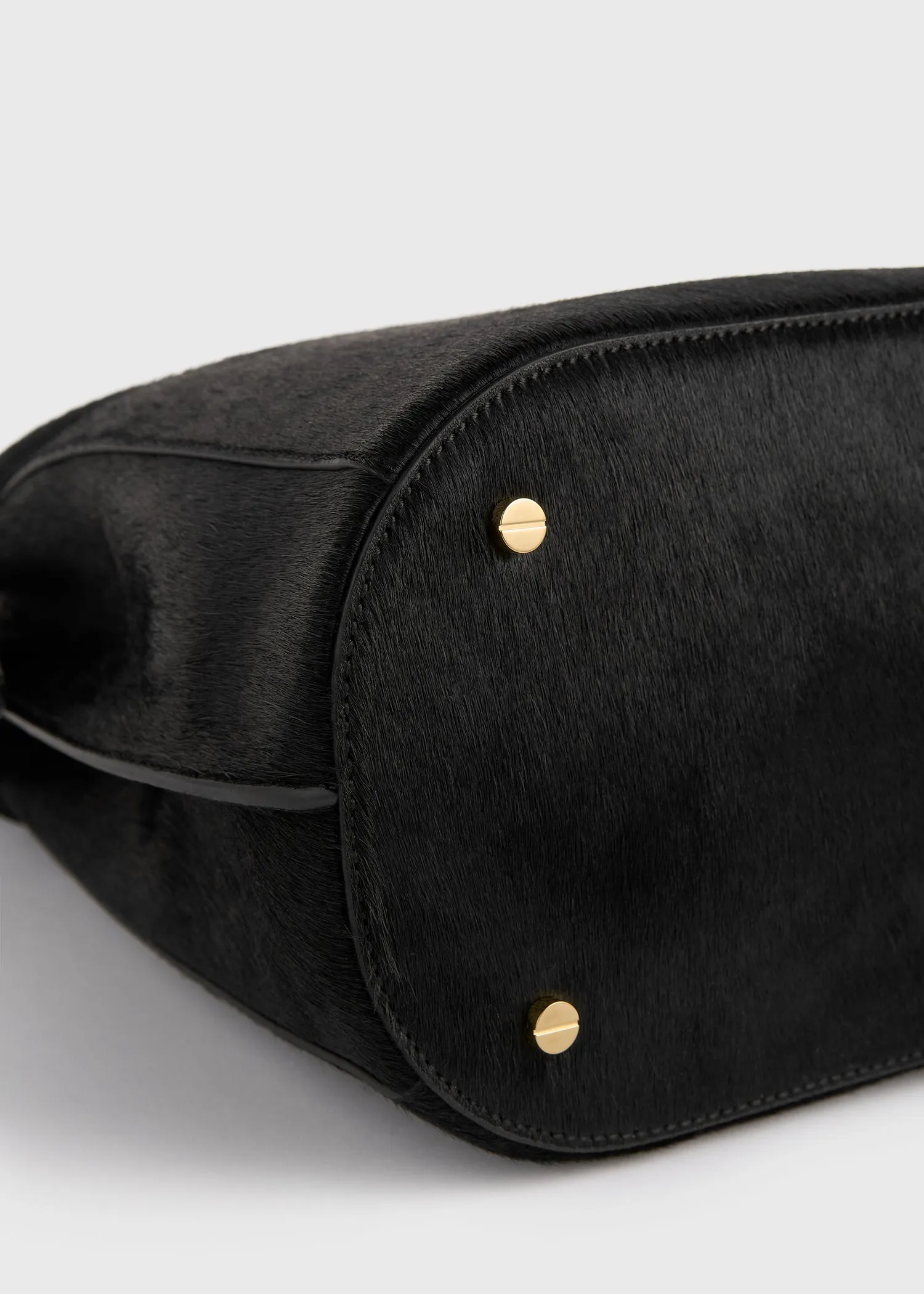 Belted pony hair bucket bag black sold by Toteme product image thumbnail 4