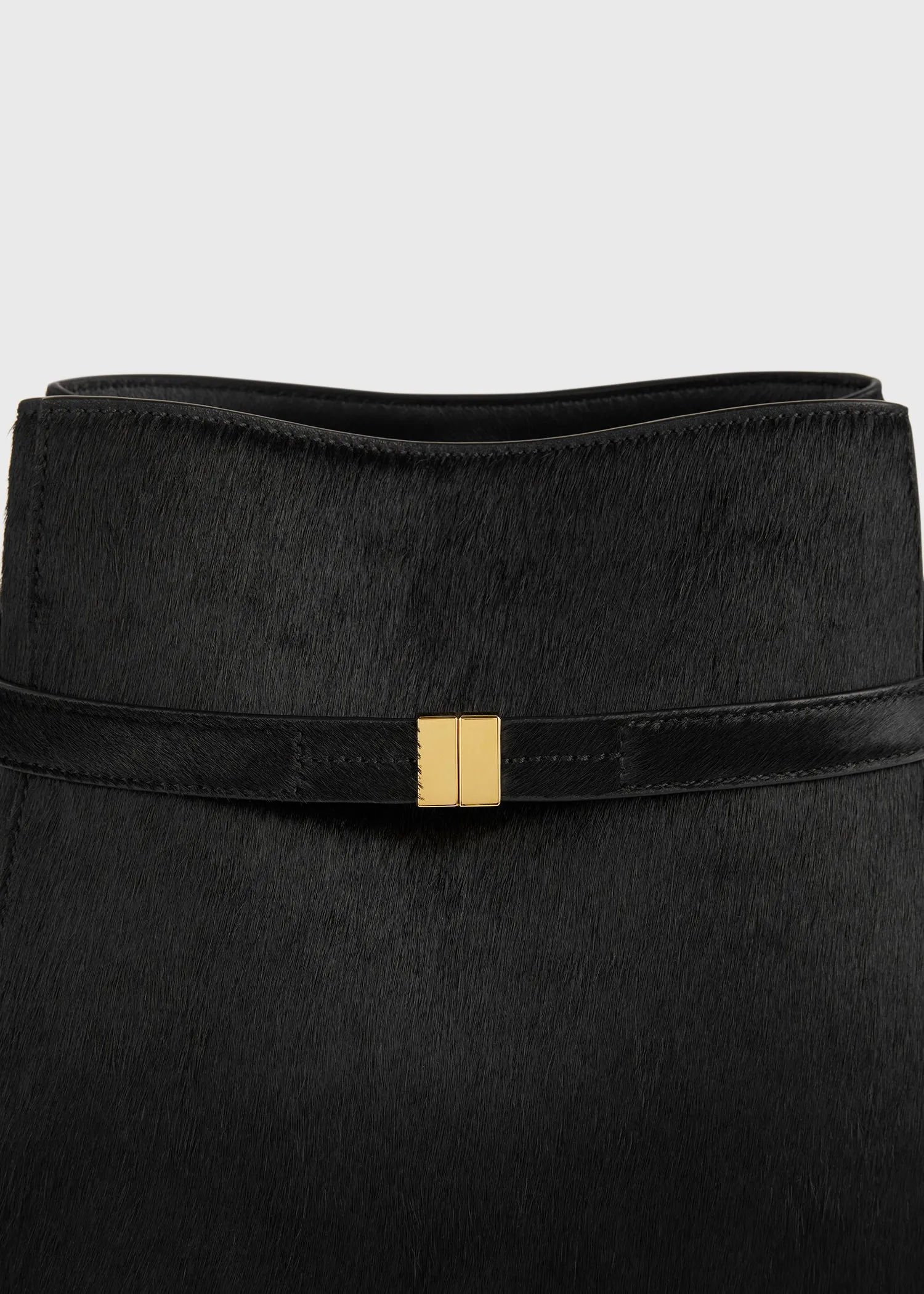 Belted pony hair bucket bag black sold by Toteme product image thumbnail 3
