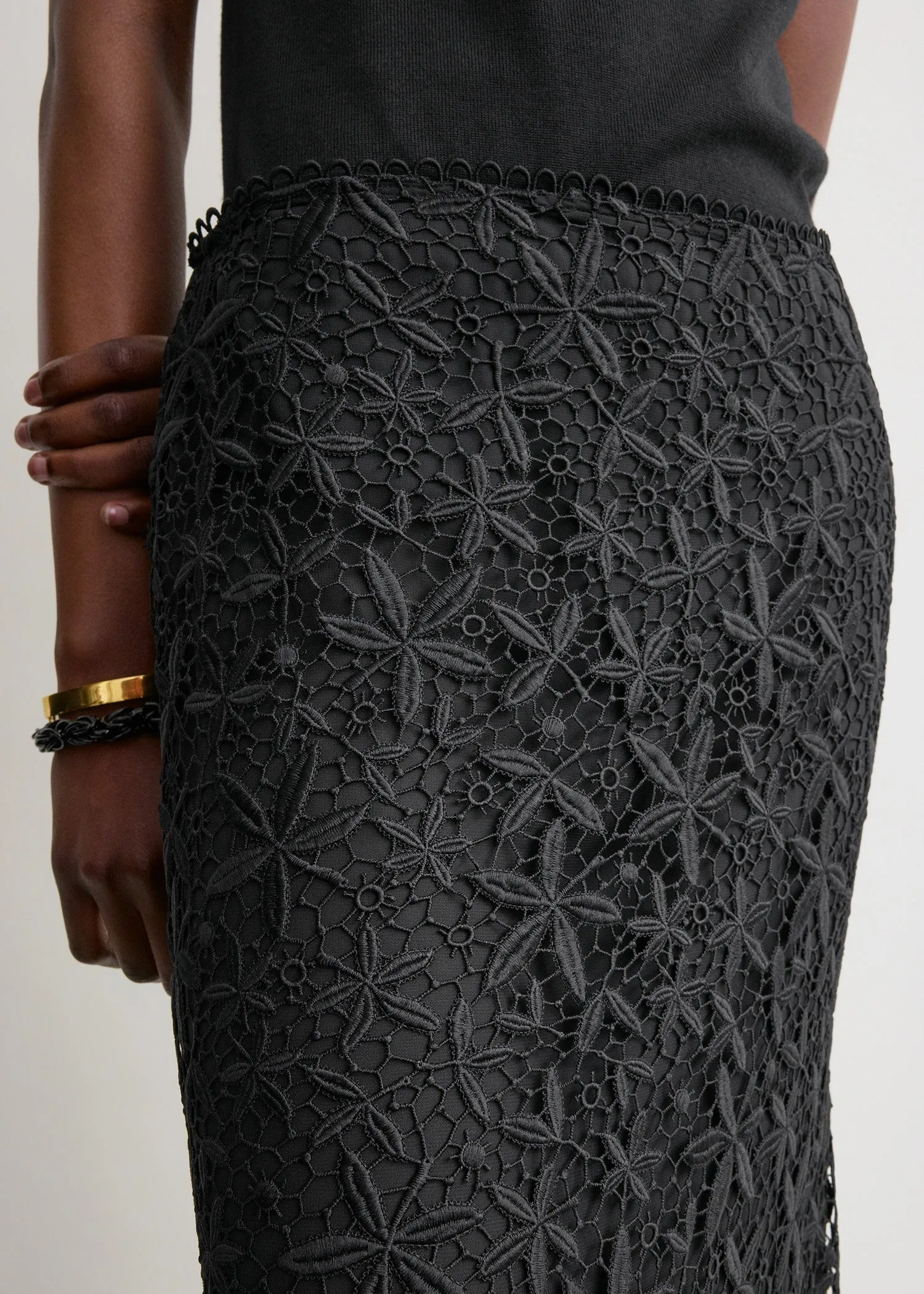 Guipure lace skirt black sold by Toteme product image thumbnail 4