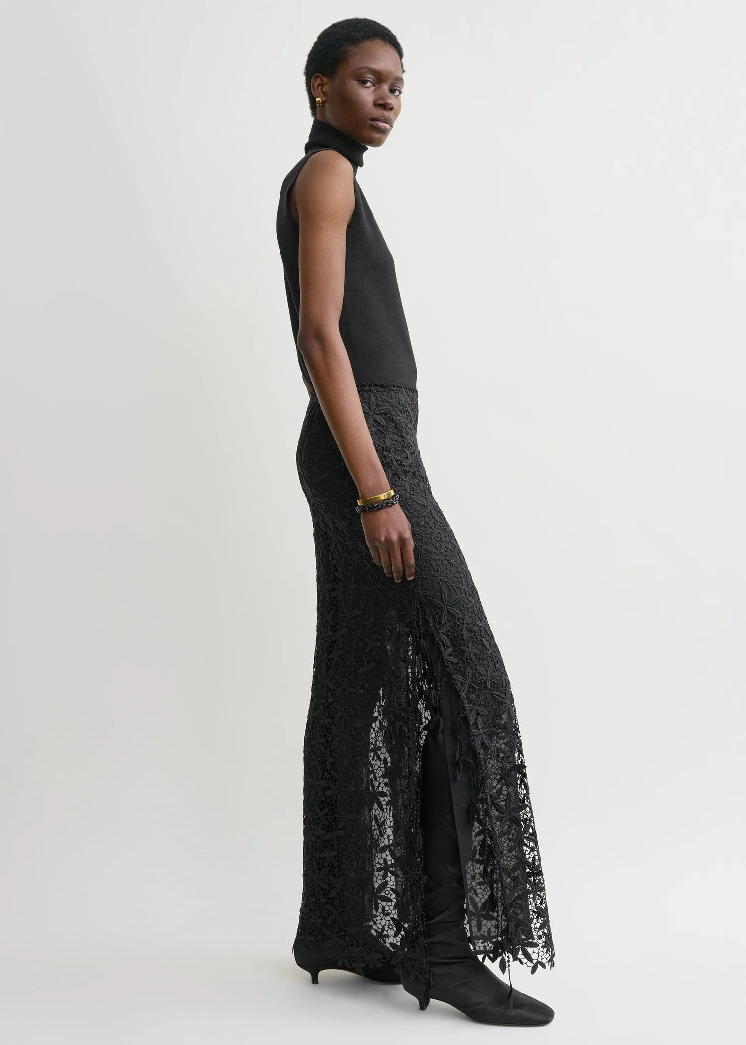 Guipure lace skirt black sold by Toteme product image thumbnail 2