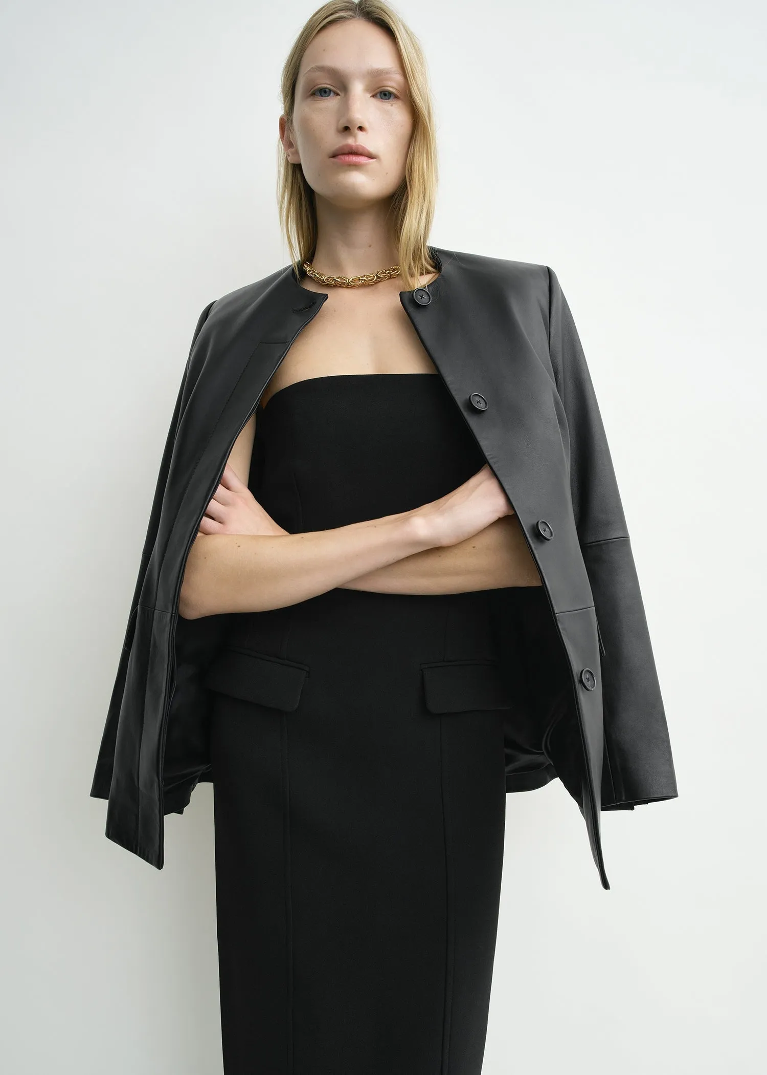 Strapless pocket dress black sold by Toteme product image thumbnail 5