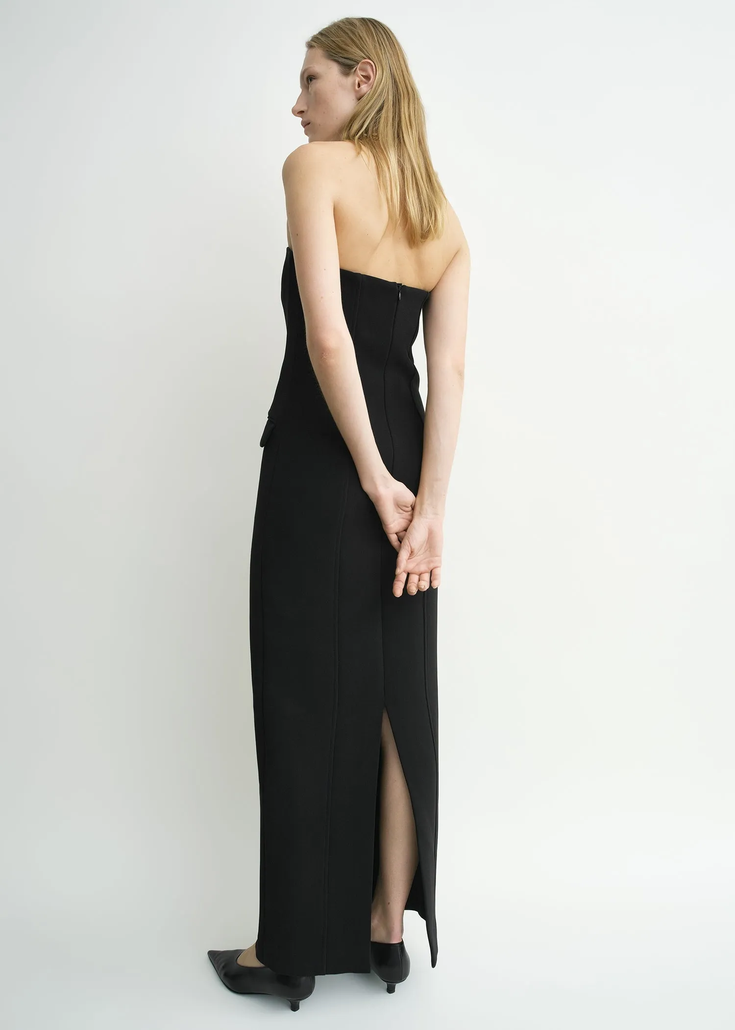 Strapless pocket dress black sold by Toteme product image thumbnail 3