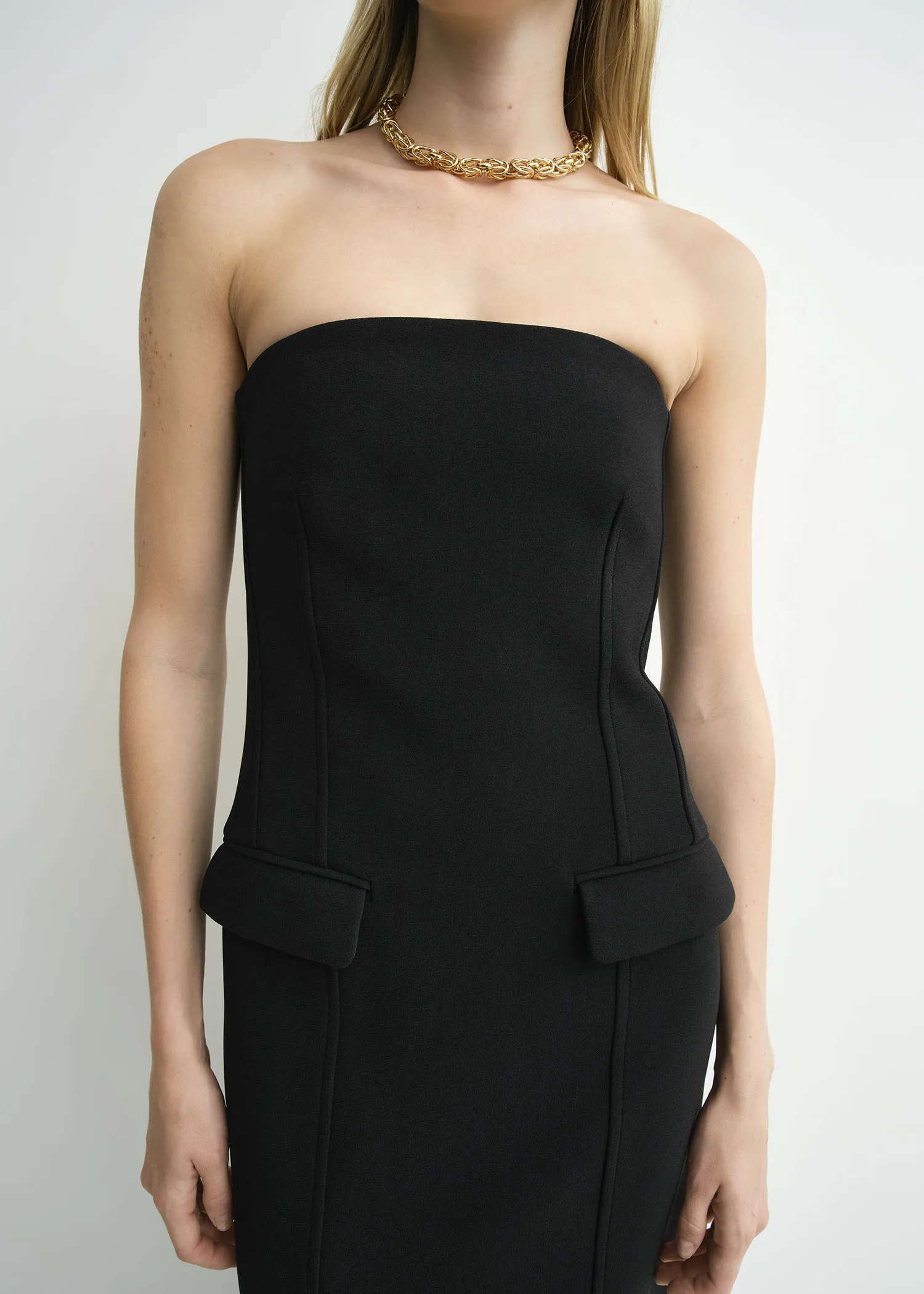 Strapless pocket dress black sold by Toteme product image thumbnail 4