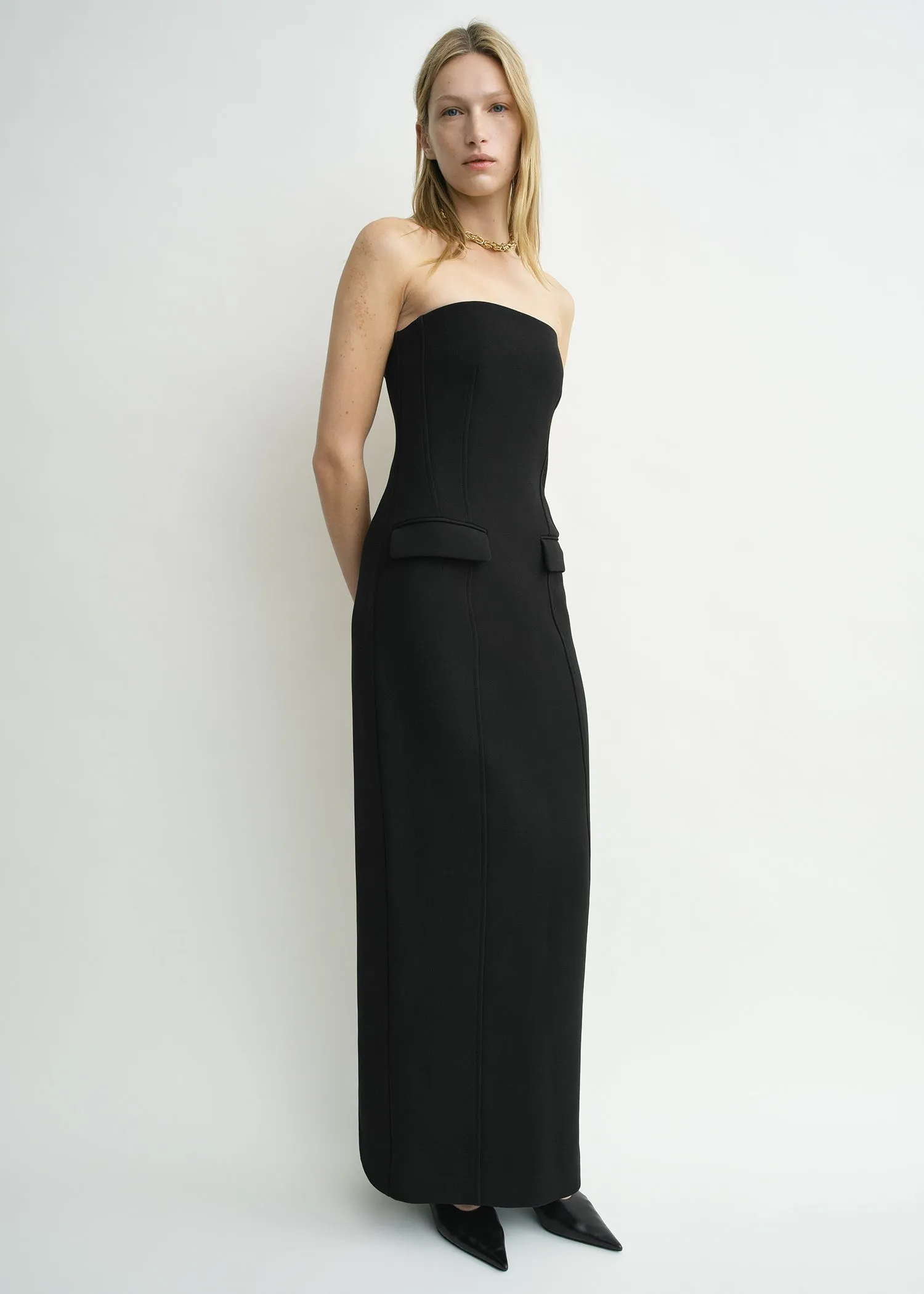 Strapless pocket dress black sold by Toteme product image thumbnail 2