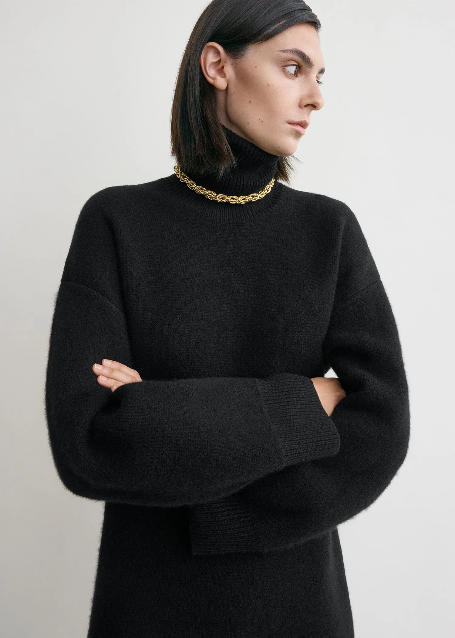 Broad turtleneck dress black sold by Toteme product image thumbnail 4