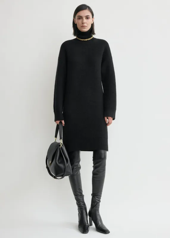 Broad turtleneck dress black sold by Toteme