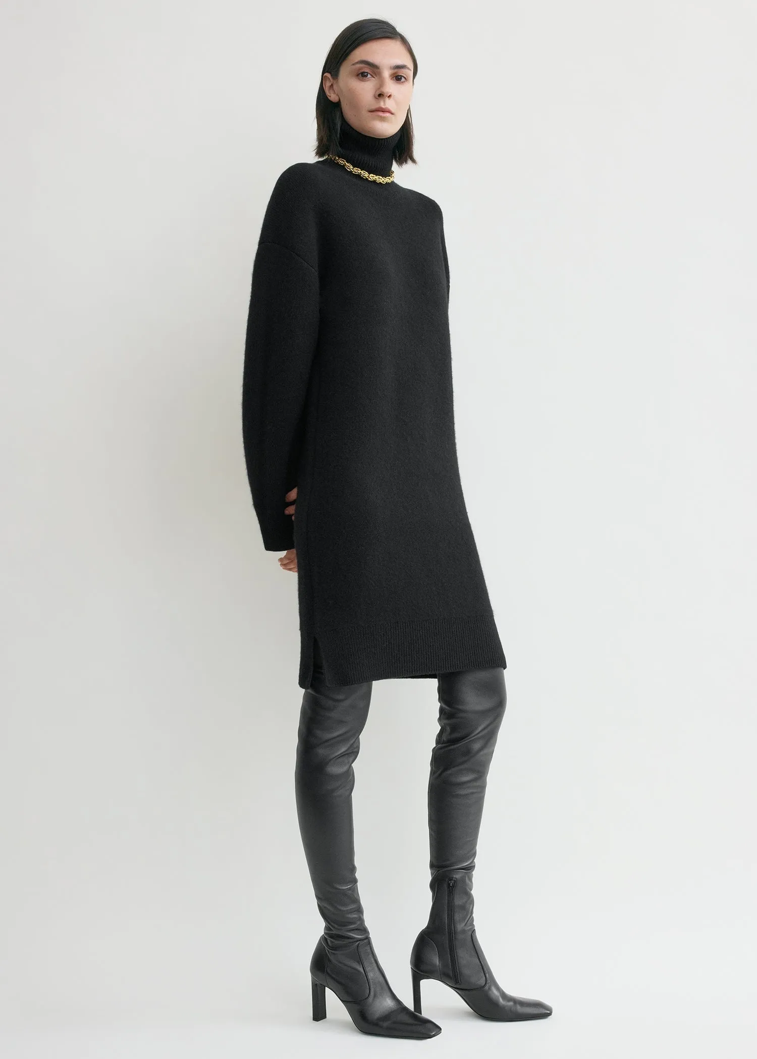 Broad turtleneck dress black sold by Toteme product image thumbnail 2
