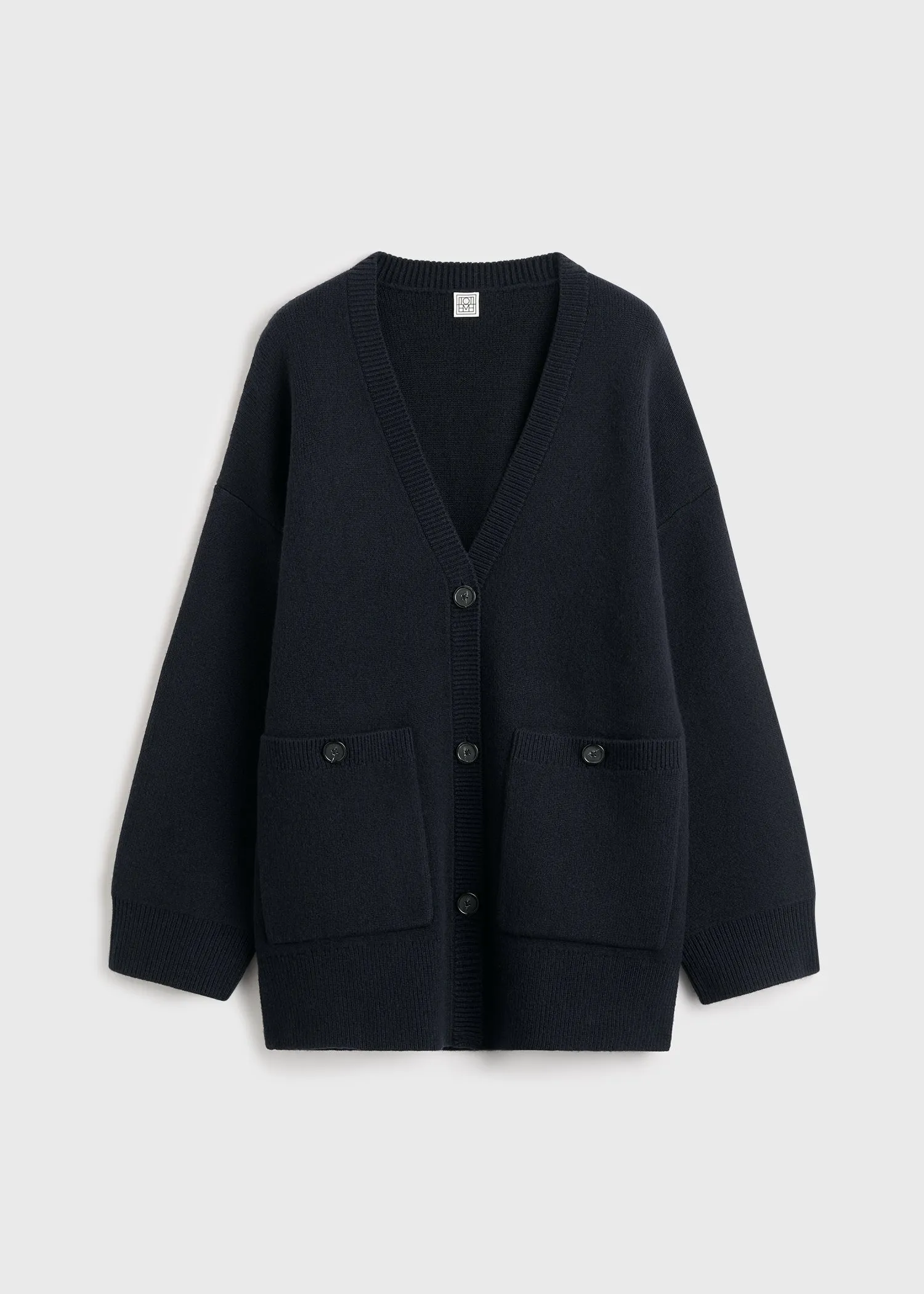 Longline cardigan navy sold by Toteme product image thumbnail 5