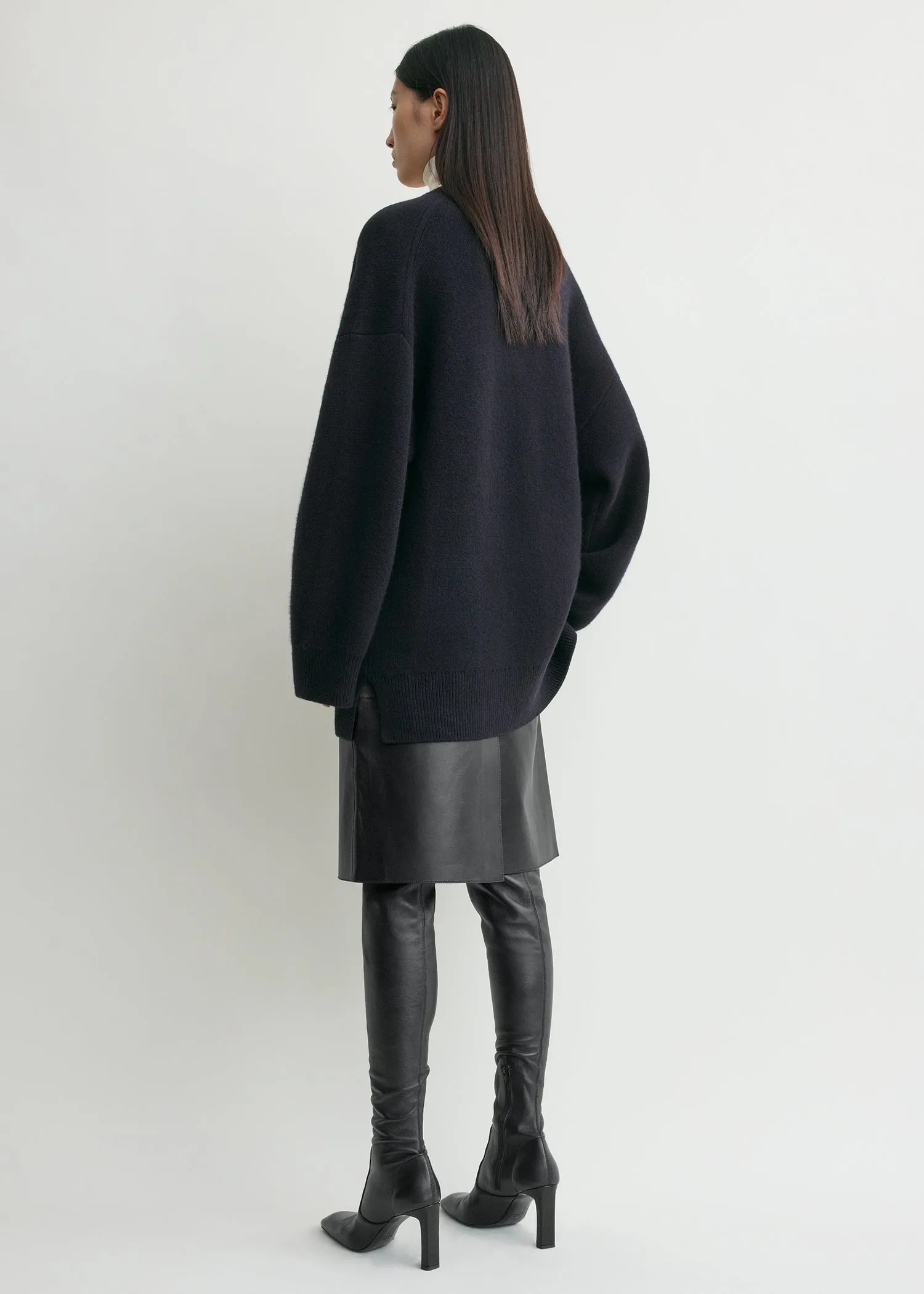 Longline cardigan navy sold by Toteme product image thumbnail 3