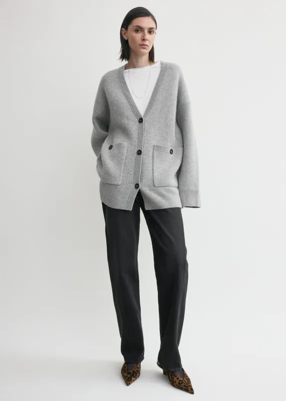 Longline cardigan pale grey sold by Toteme