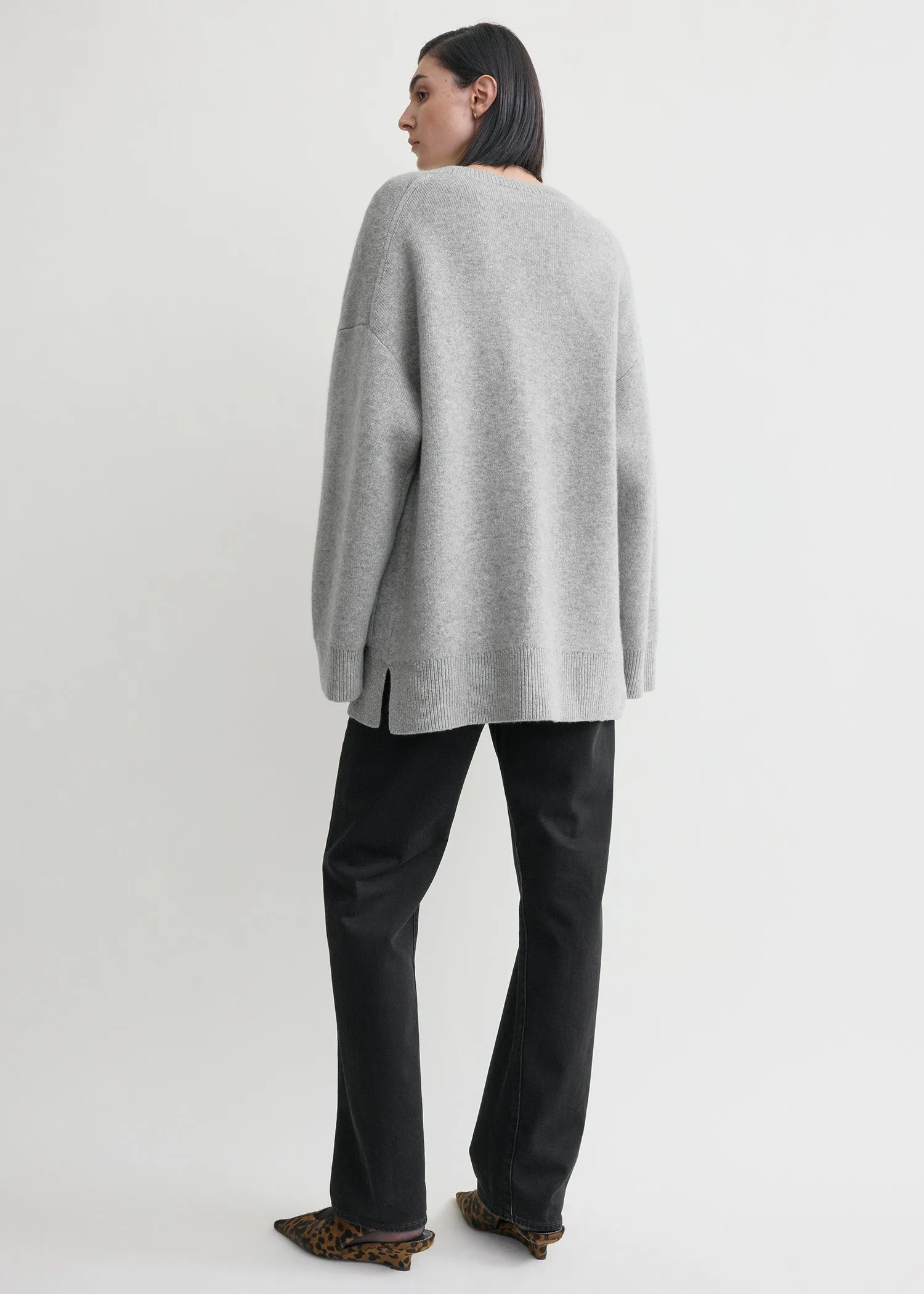 Longline cardigan pale grey sold by Toteme product image thumbnail 3