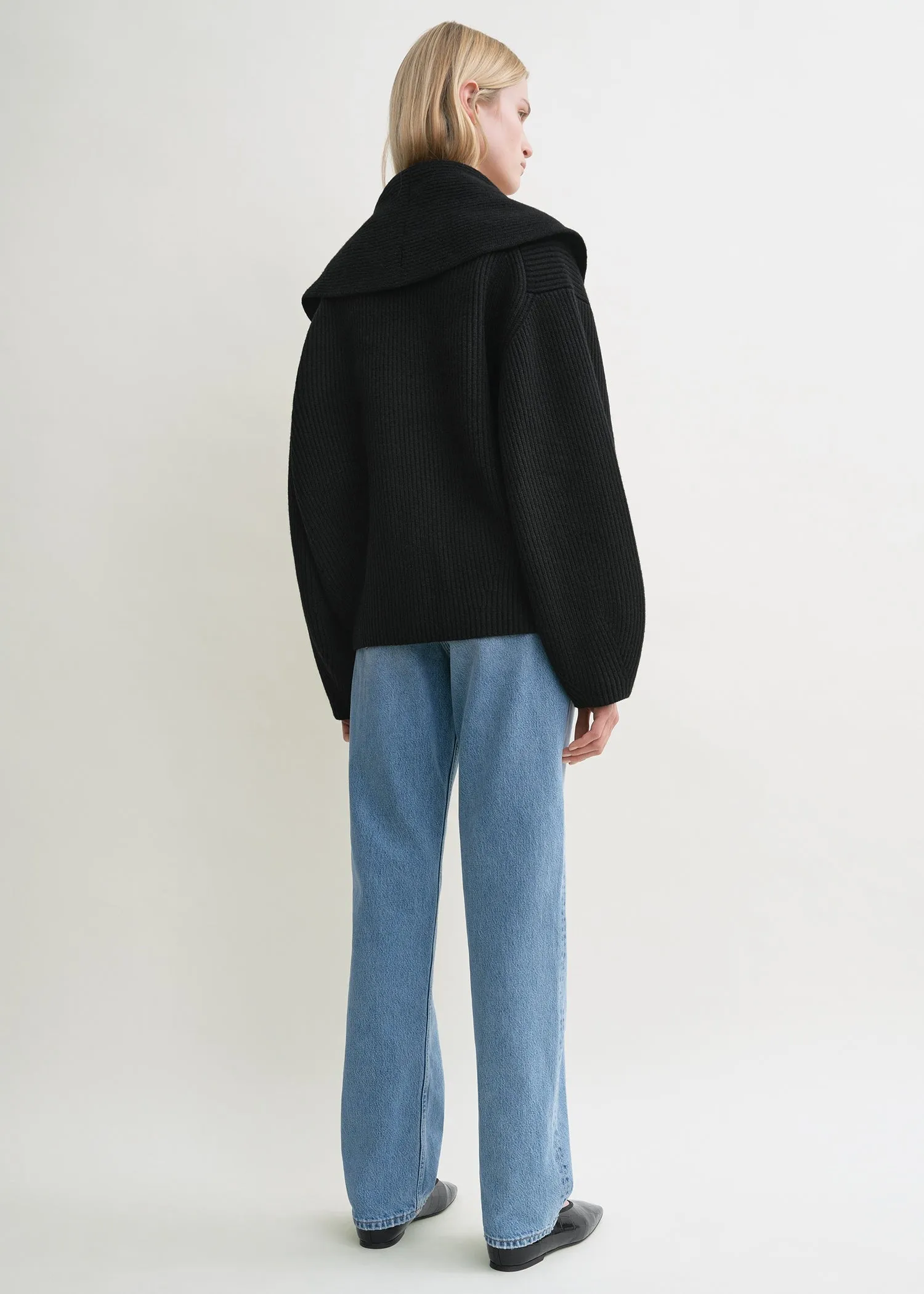 Shawl-lapel cardigan black sold by Toteme product image thumbnail 4