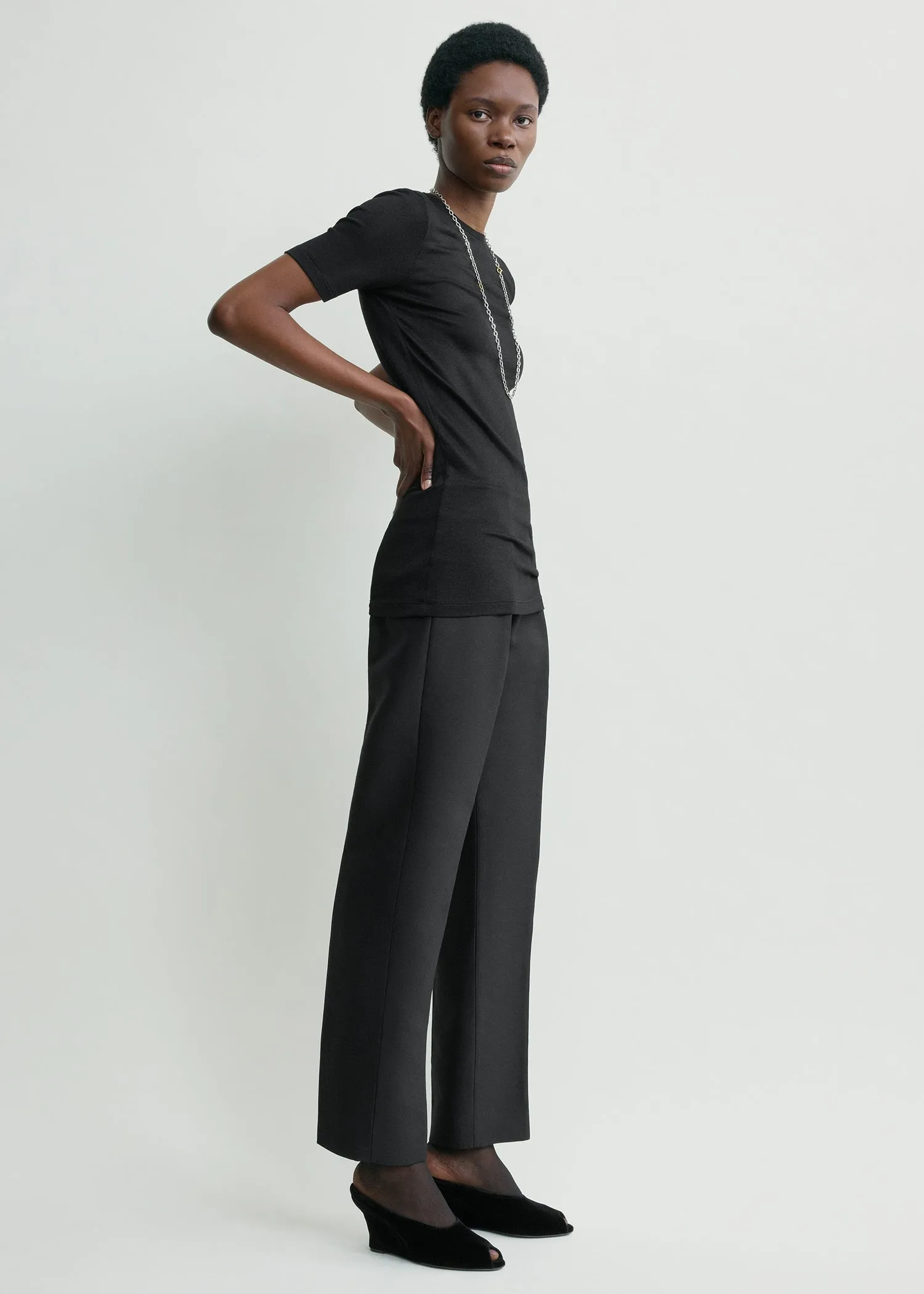 Slim evening trousers black sold by Toteme product image thumbnail 2