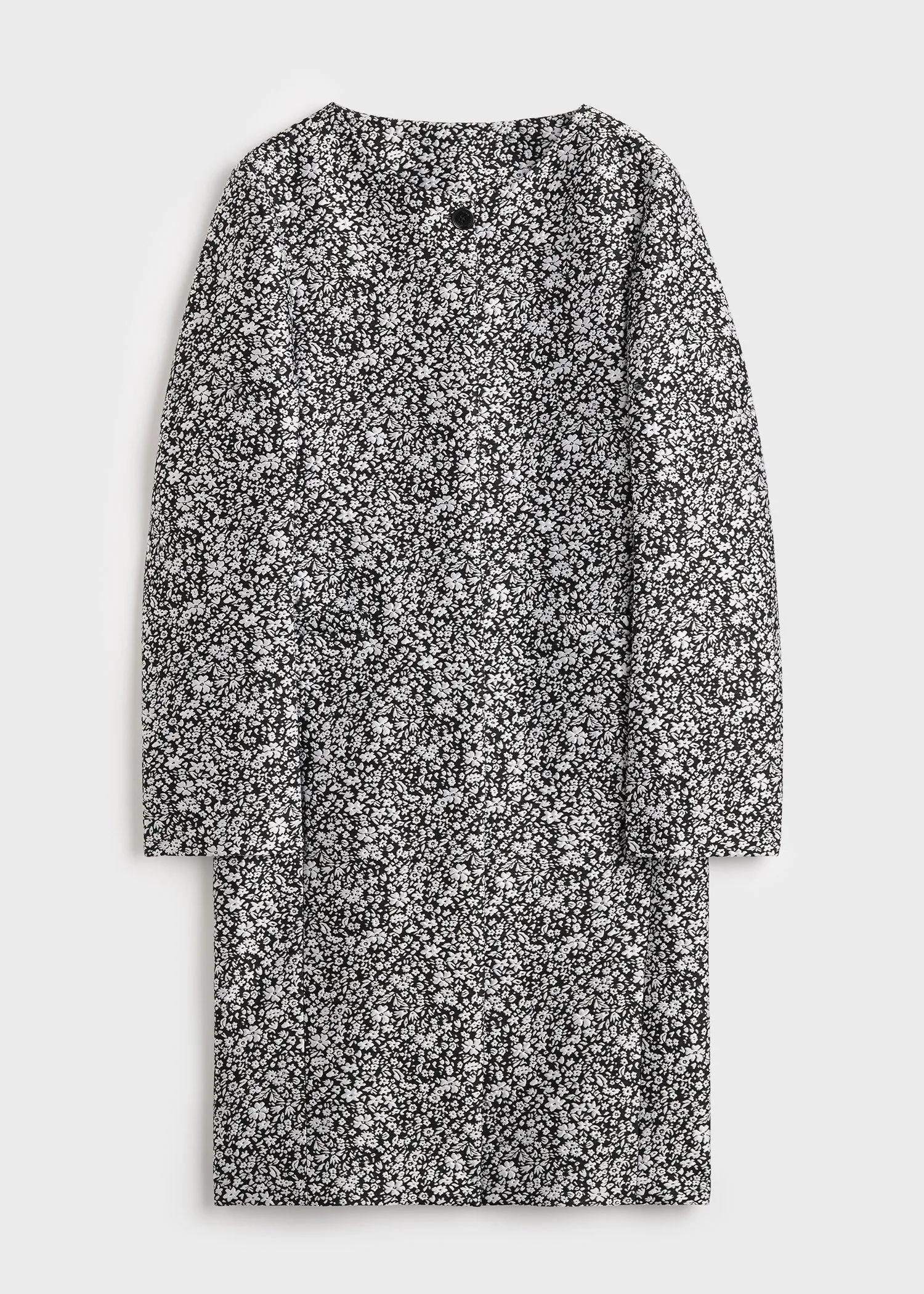 Collarless floral coat white/black sold by Toteme product image thumbnail 5